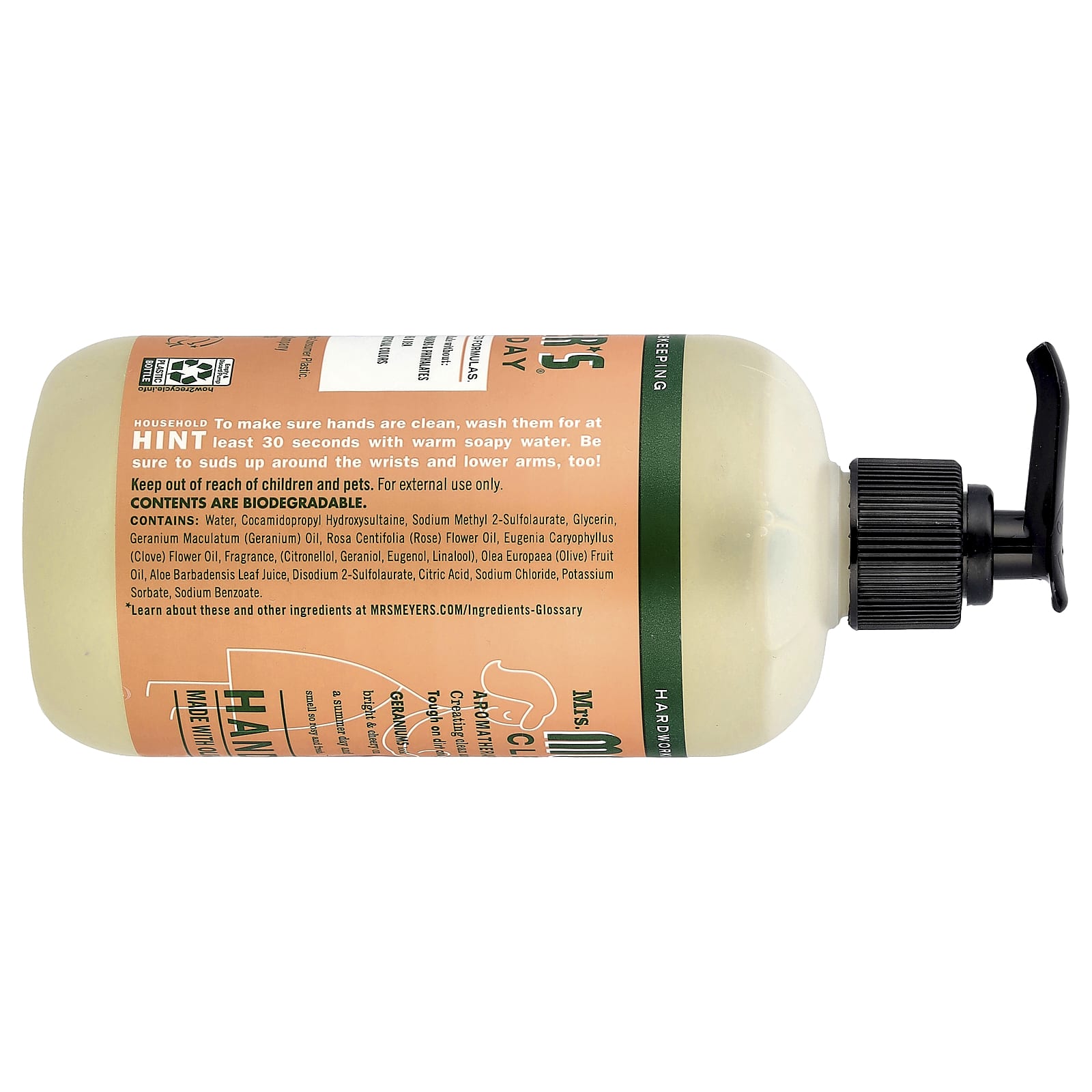 Mrs. Meyers Clean Day, Hand Soap, Geranium, 12.5 fl oz (370 ml) - Image 2