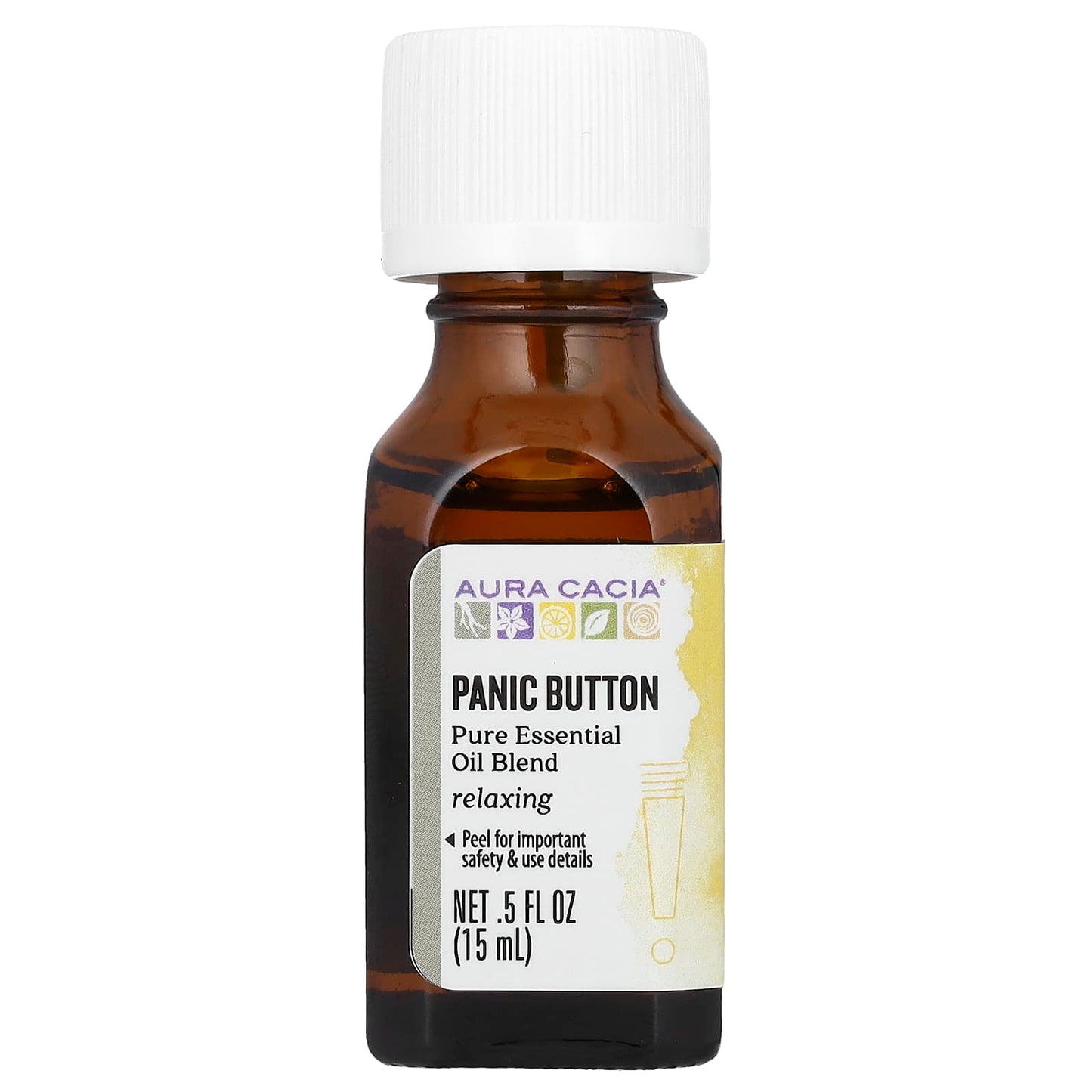 Relax with Aura Cacia's Calming Essential Oil Blend, Panic Button (0.5 fl oz) - Image 1
