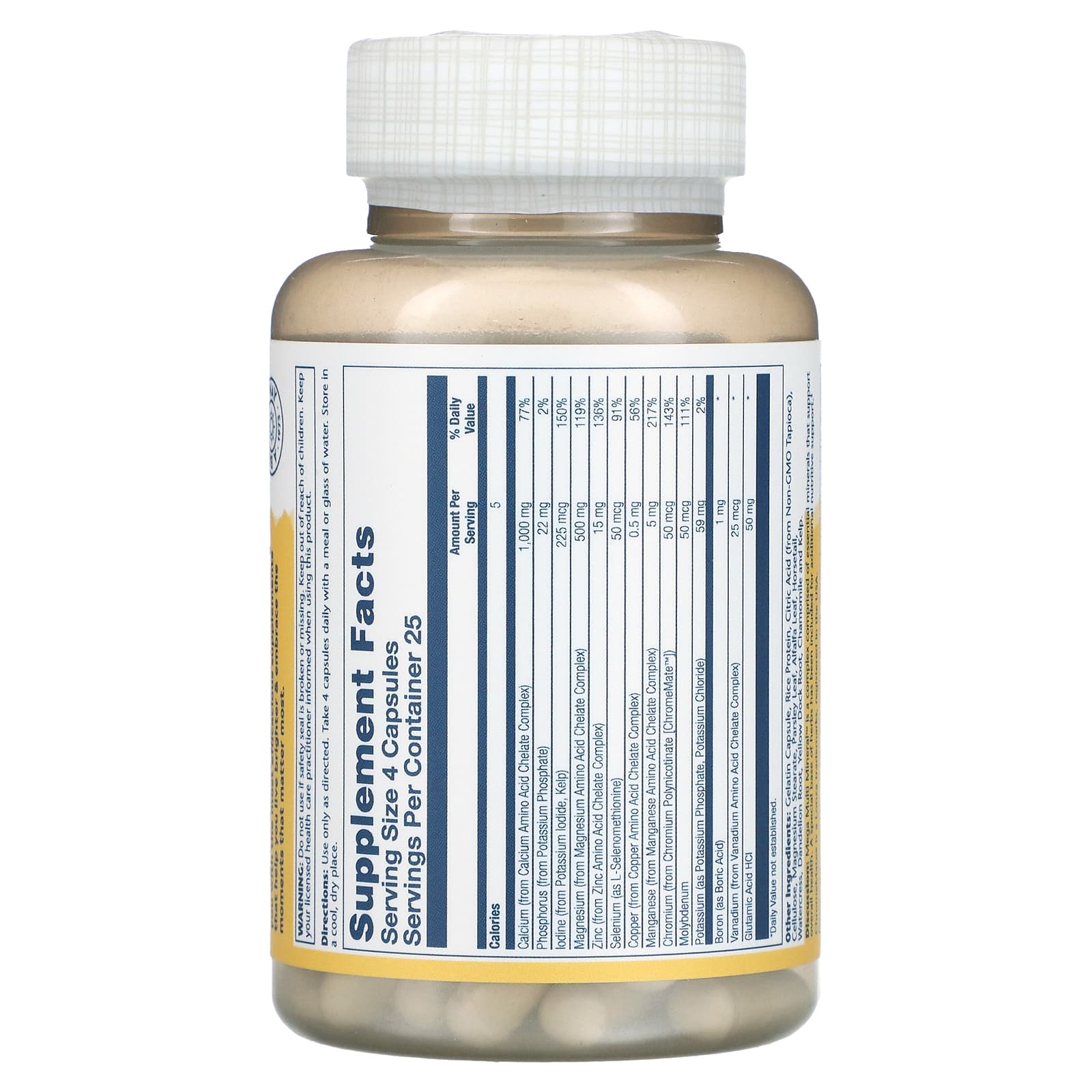 Solaray, Mega Multi Mineral, Iron Free, 100 Capsules - Image 2