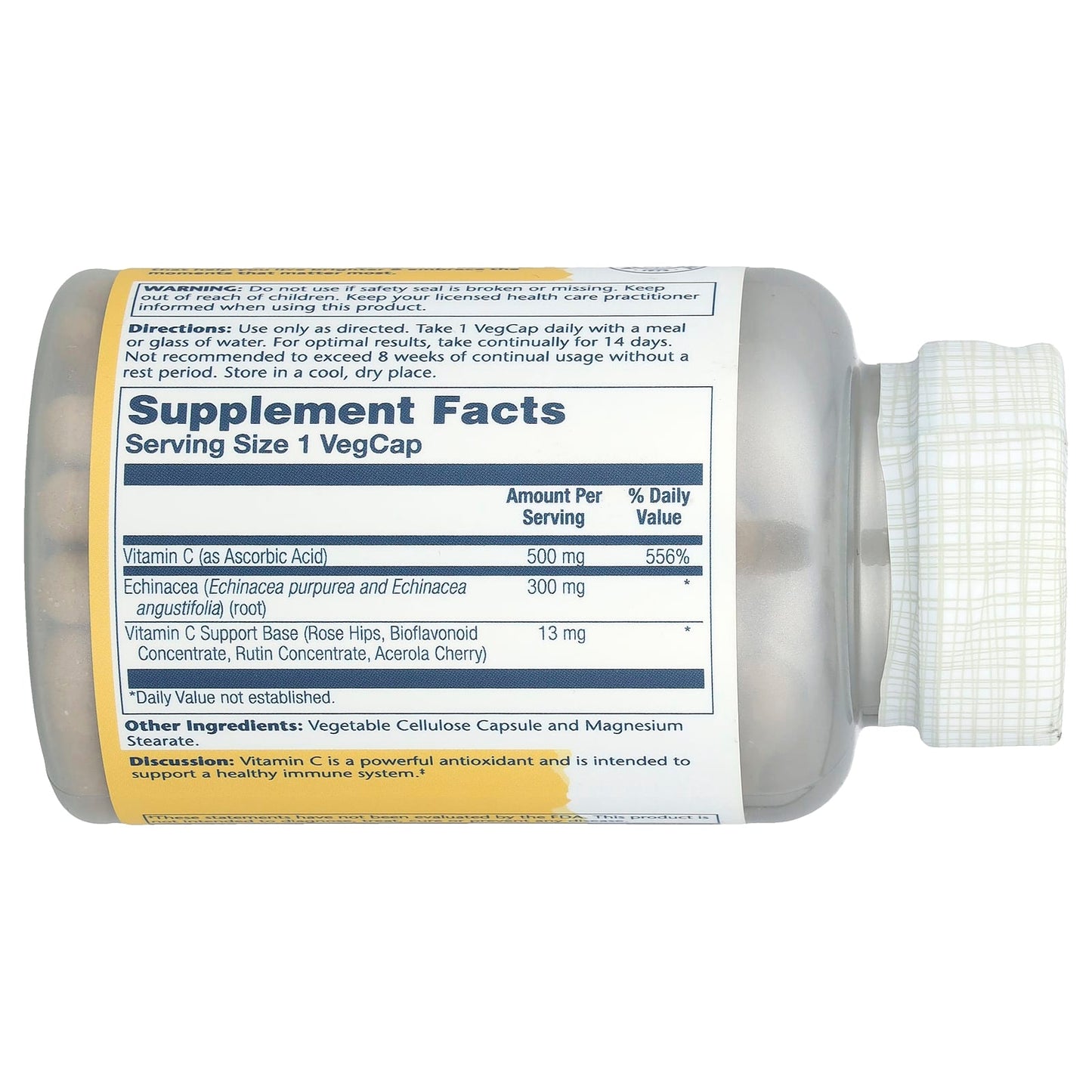 Solaray, Vitamin C Echinacea, 120 VegCaps - Image 2