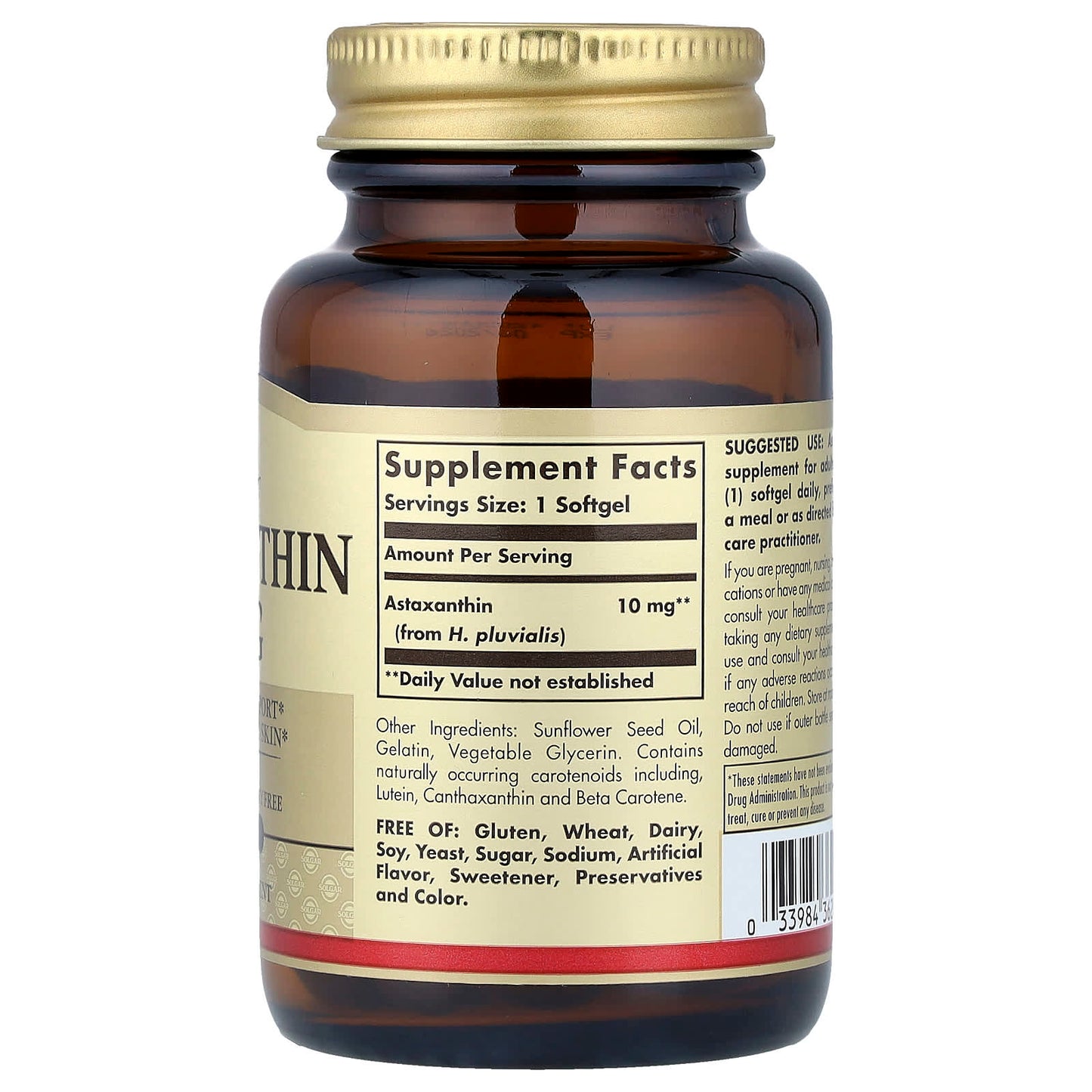 Solgar, Astaxanthin, 10 mg, 30 Softgels - Image 2