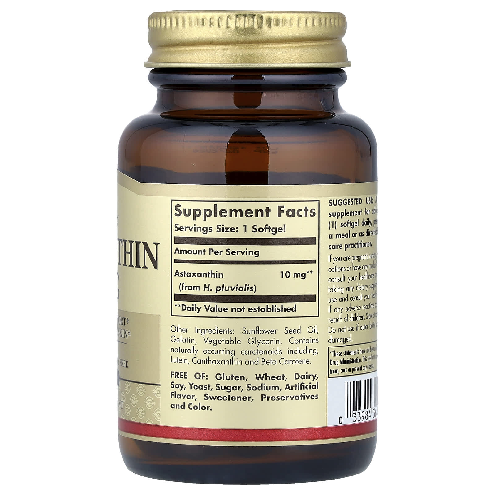 Solgar, Astaxanthin, 10 mg, 30 Softgels - Image 2