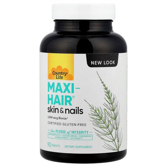 Country Life, Maxi-Hair®, Skin & Nails, PABA Free, 90 Tablets