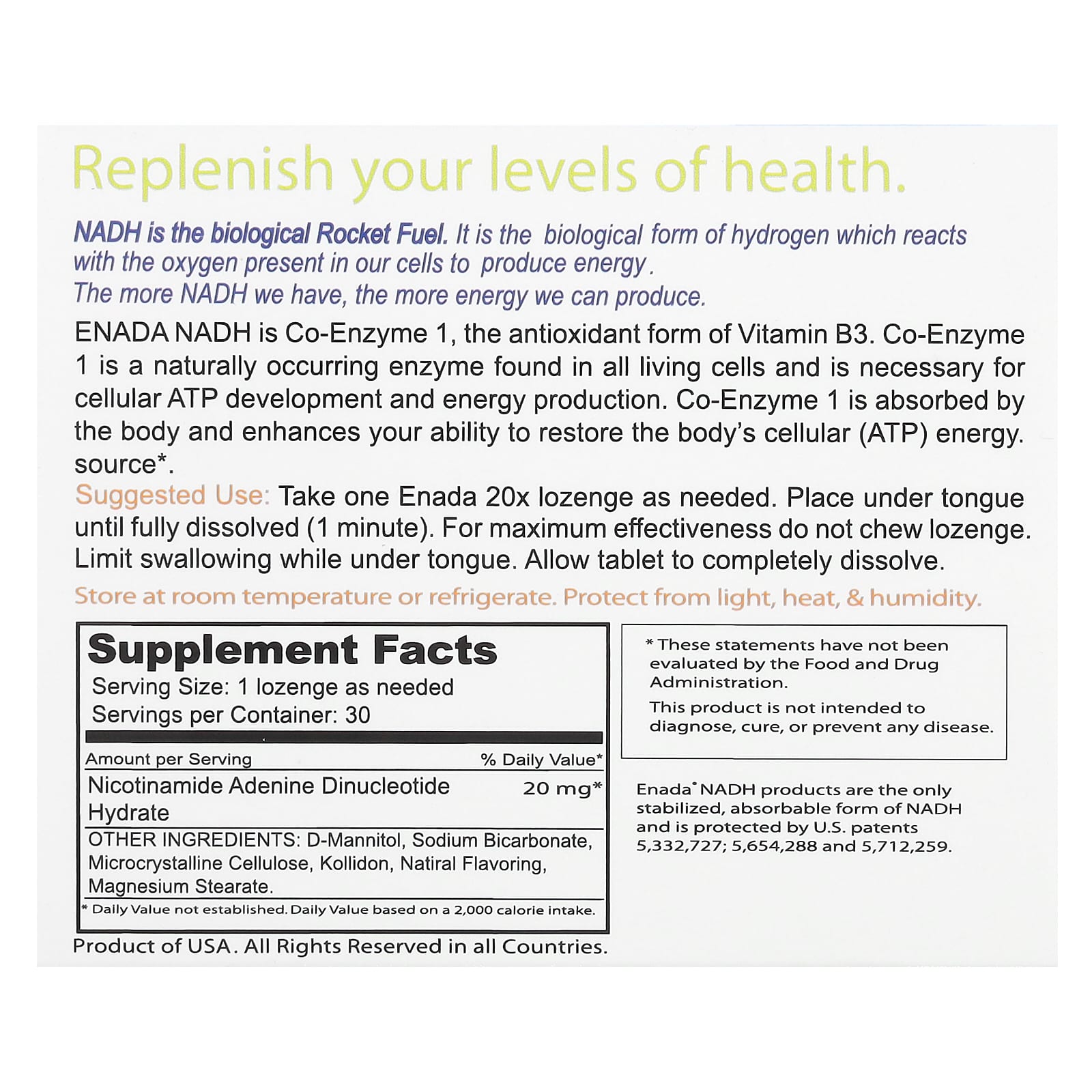 Replenish Your Energy with ENADA NADH Dietary Supplement - Image 2