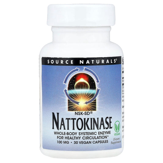 Source Naturals, NSK-SD® Nattokinase, 100 mg, 30 Vegan Capsules - Image 1