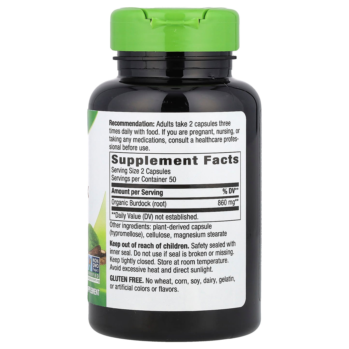 Nature's Way, Burdock Root, 100 Vegan Capsules (430 mg per Capsule) - Image 2
