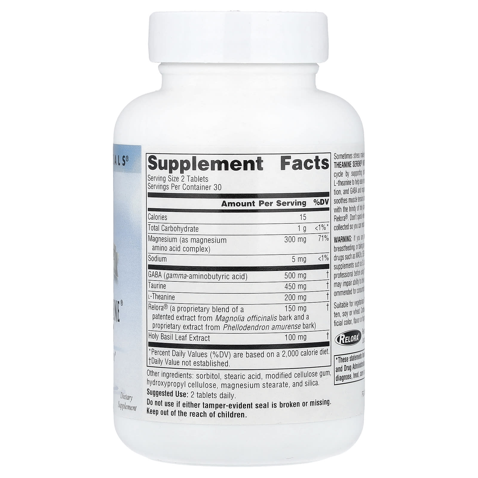 Source Naturals, Serene Science®, Theanine Serene® With Relora®, 60 Tablets - Image 2