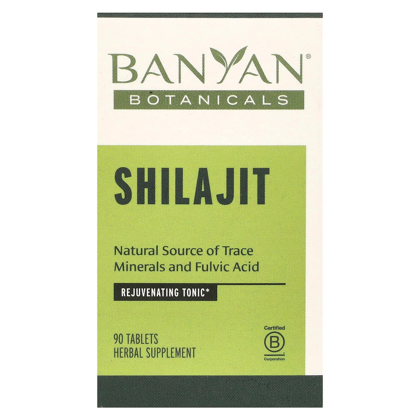Banyan Botanicals Shilajit 90 Tablets, 300mg, Rejuvenating Tonic - Image 1