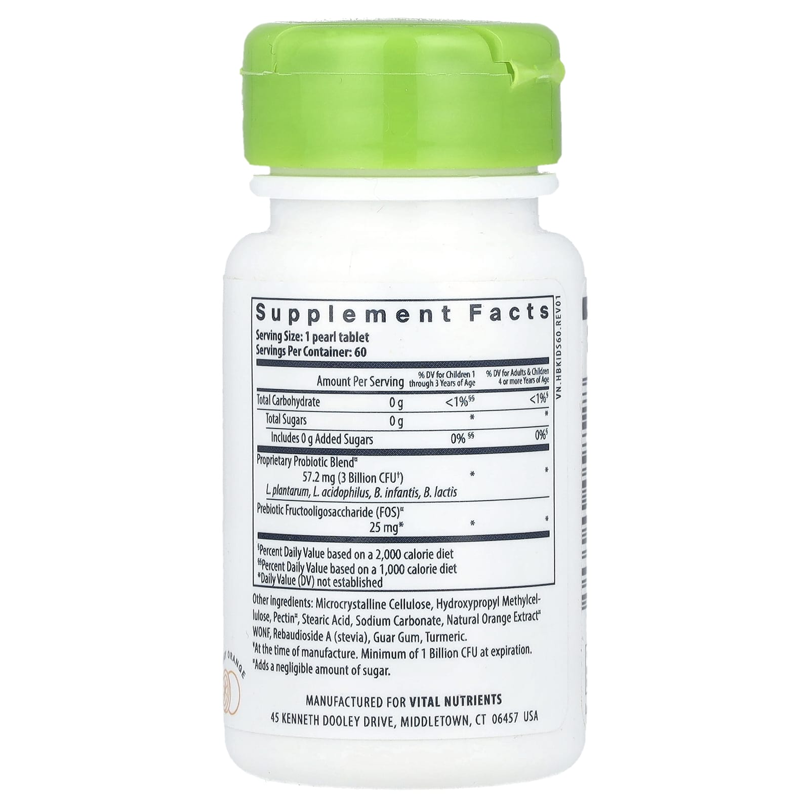 Vital Nutrients, Hyperbiotics®, Pro-Kids® Probiotic, Tangy Orange, 60 Vegan Chewables