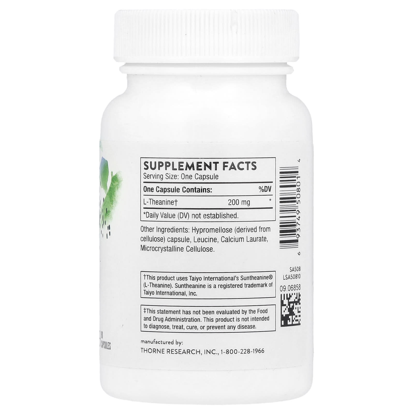 Thorne, Theanine, 90 Capsules (200 mg per Capsule)
