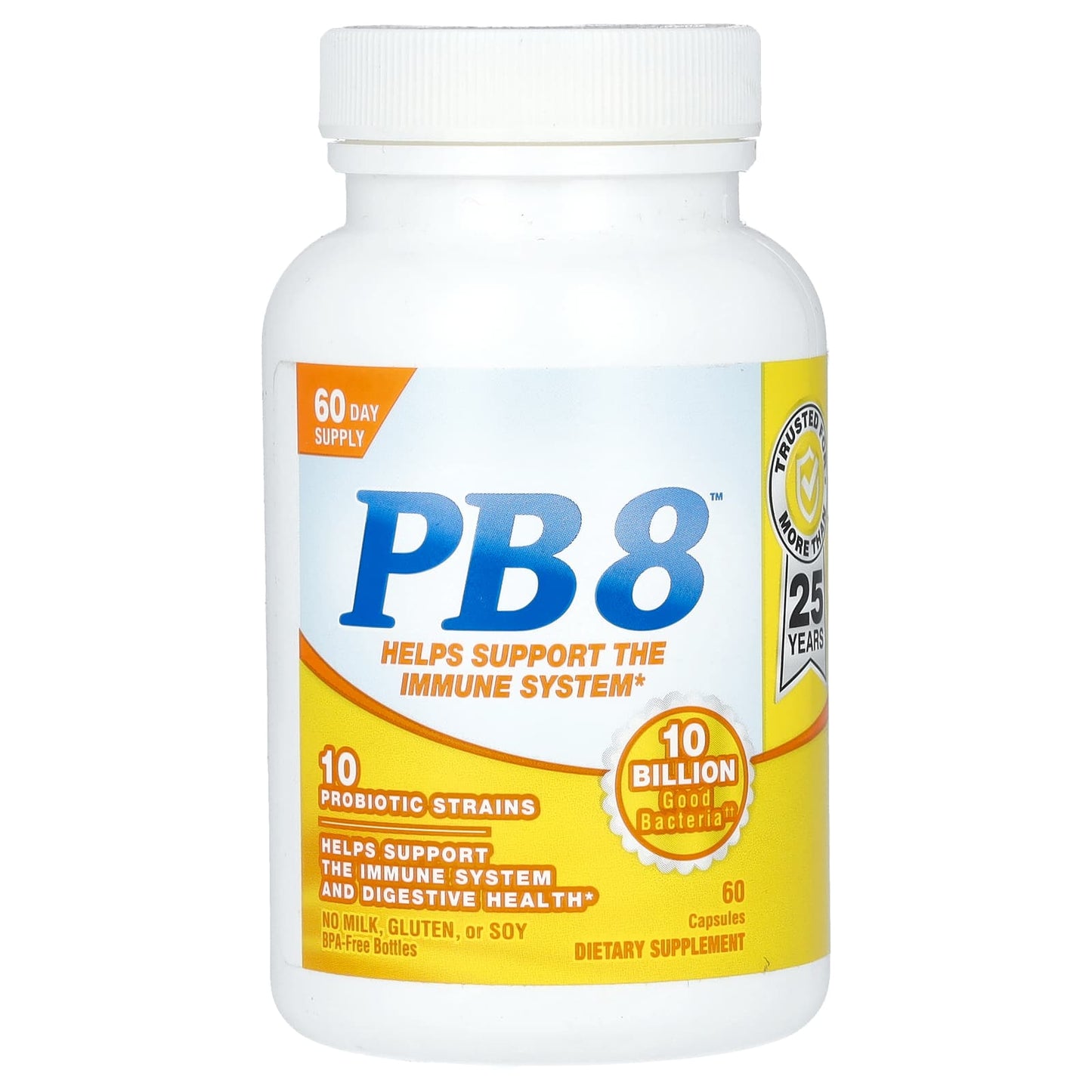 Nutrition Now, PB 8™, 10 Billion, 60 Capsules - Image 1