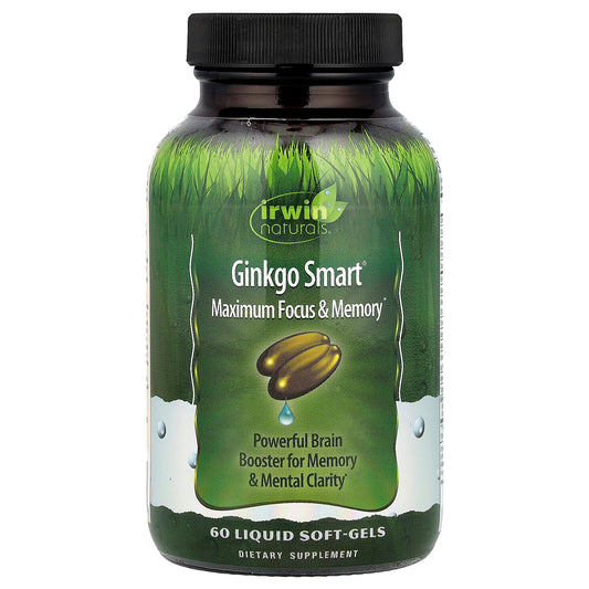Ginkgo Smart Maximum Focus & Memory Liquid Soft-Gels by Irwin Naturals - Image 1