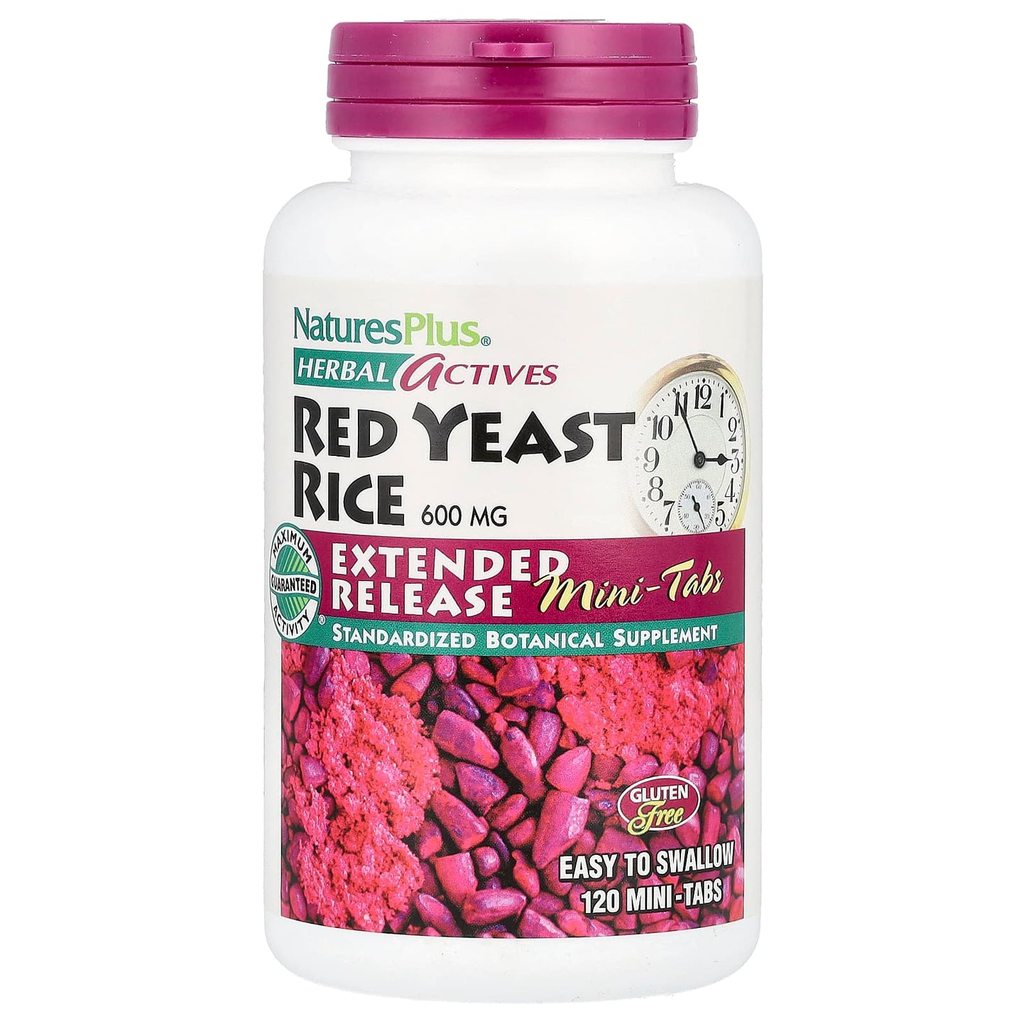 NaturesPlus, Herbal Actives, Red Yeast Rice, 120 Mini-Tabs (300 mg per Tablet)