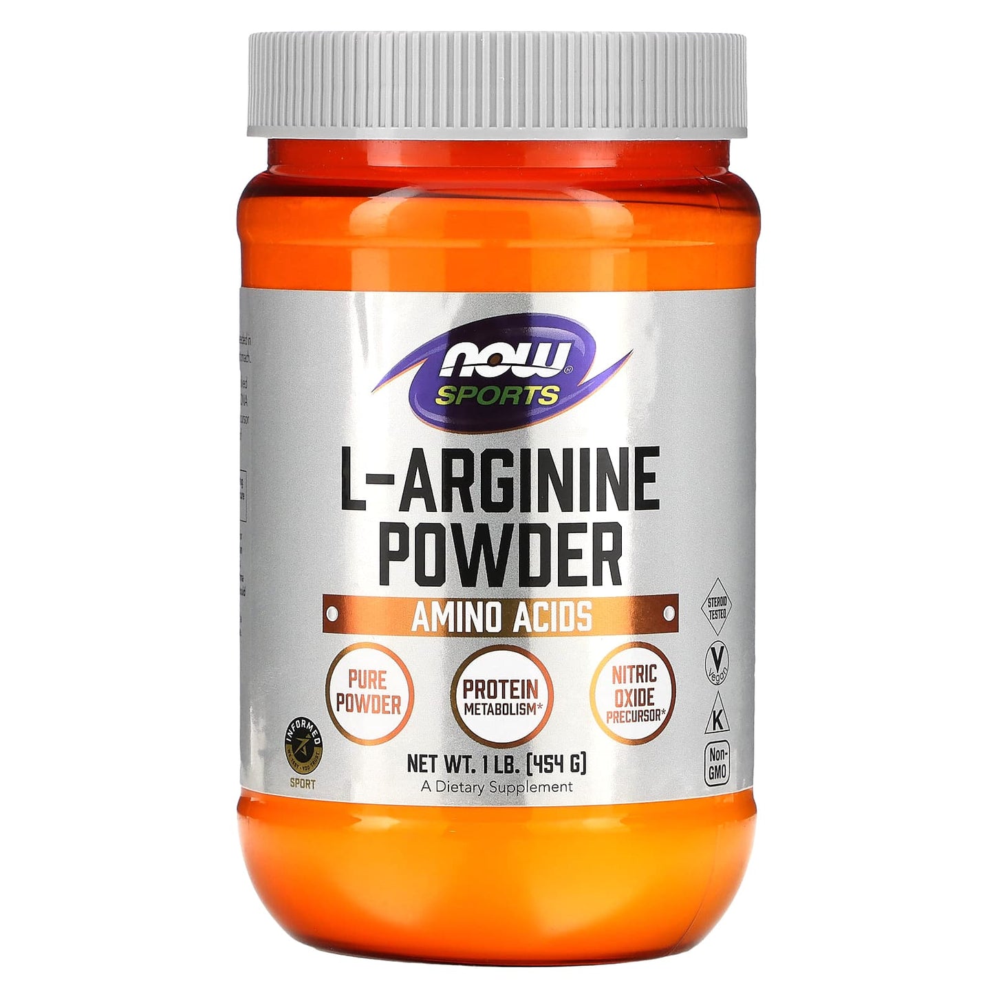 NOW Foods, Sports, L-Arginine Powder, 1 lb (454 g) - Image 1