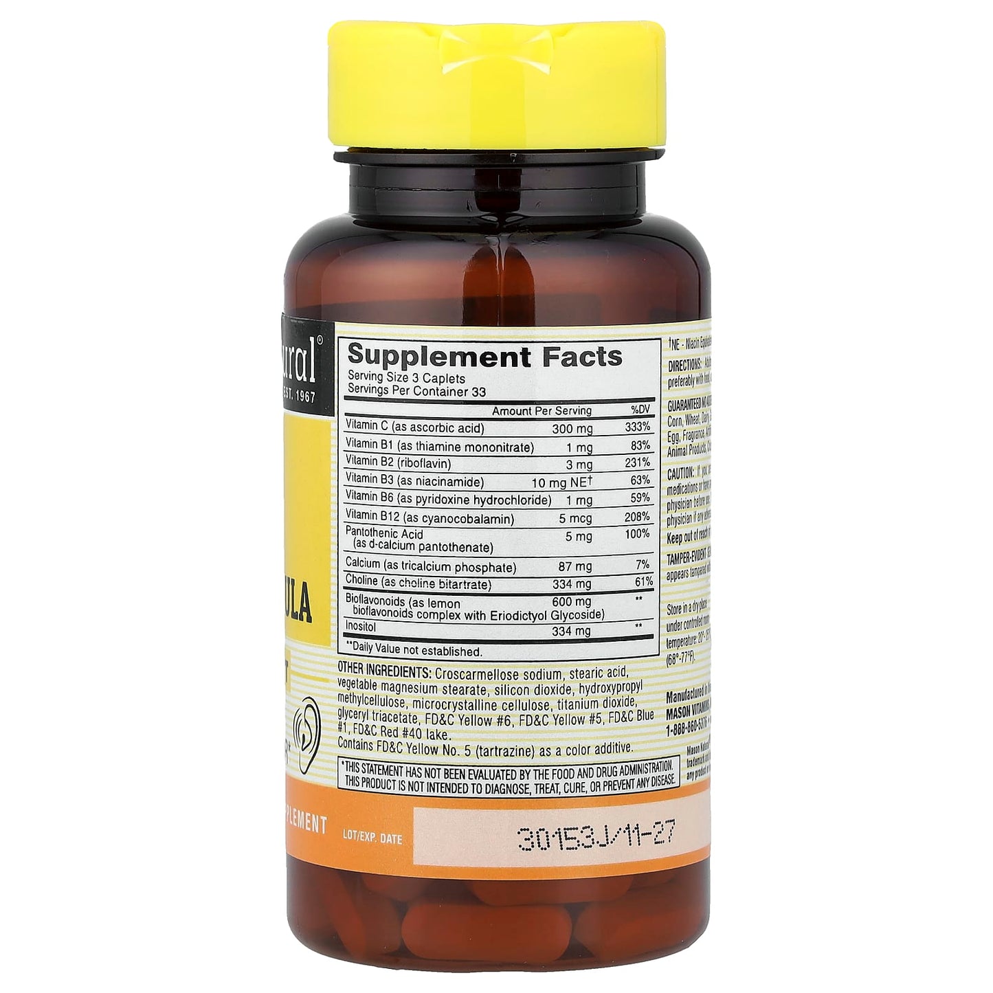 Mason Natural, Advanced Ear Health Formula, 100 Caplets - Image 2