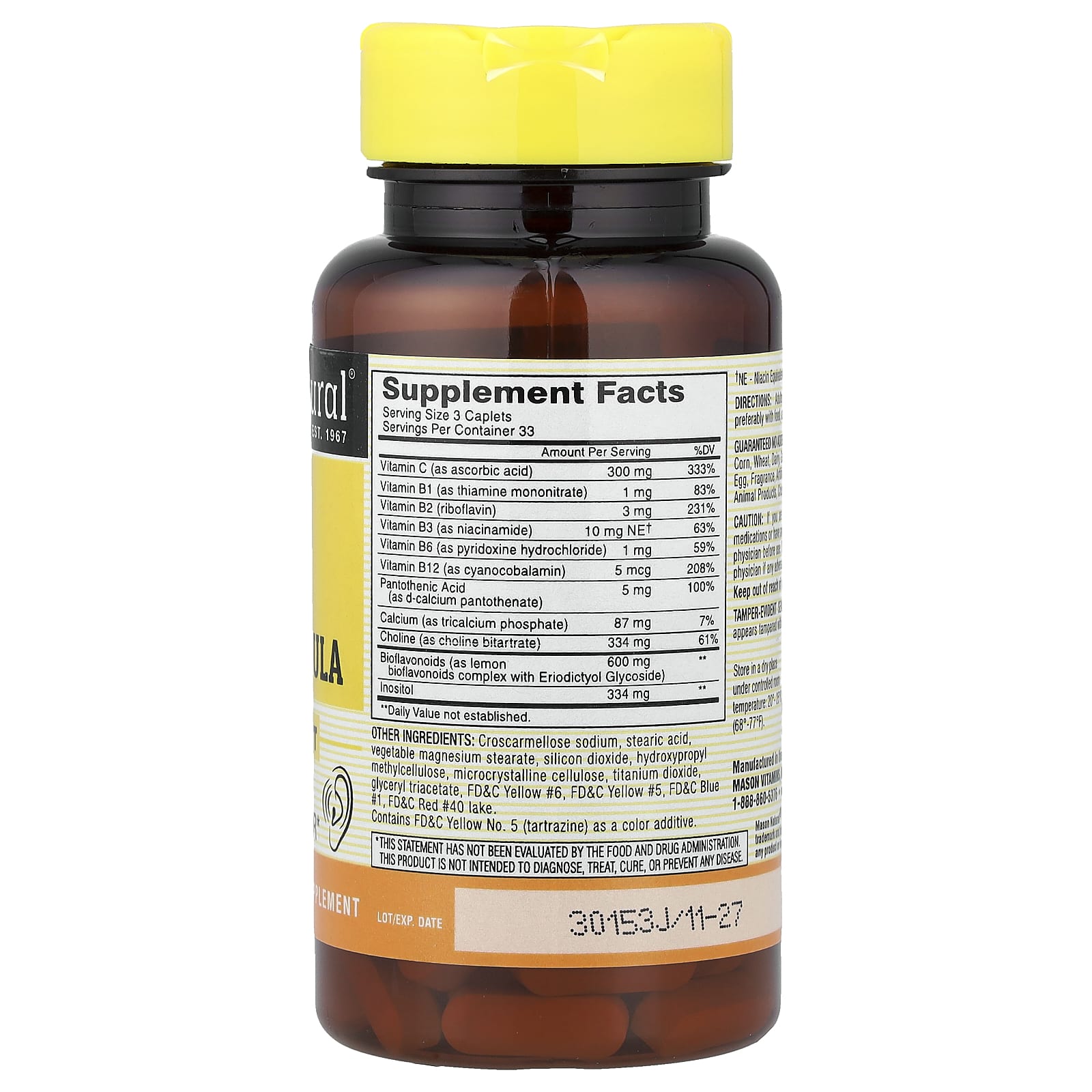 Mason Natural, Advanced Ear Health Formula, 100 Caplets - Image 2