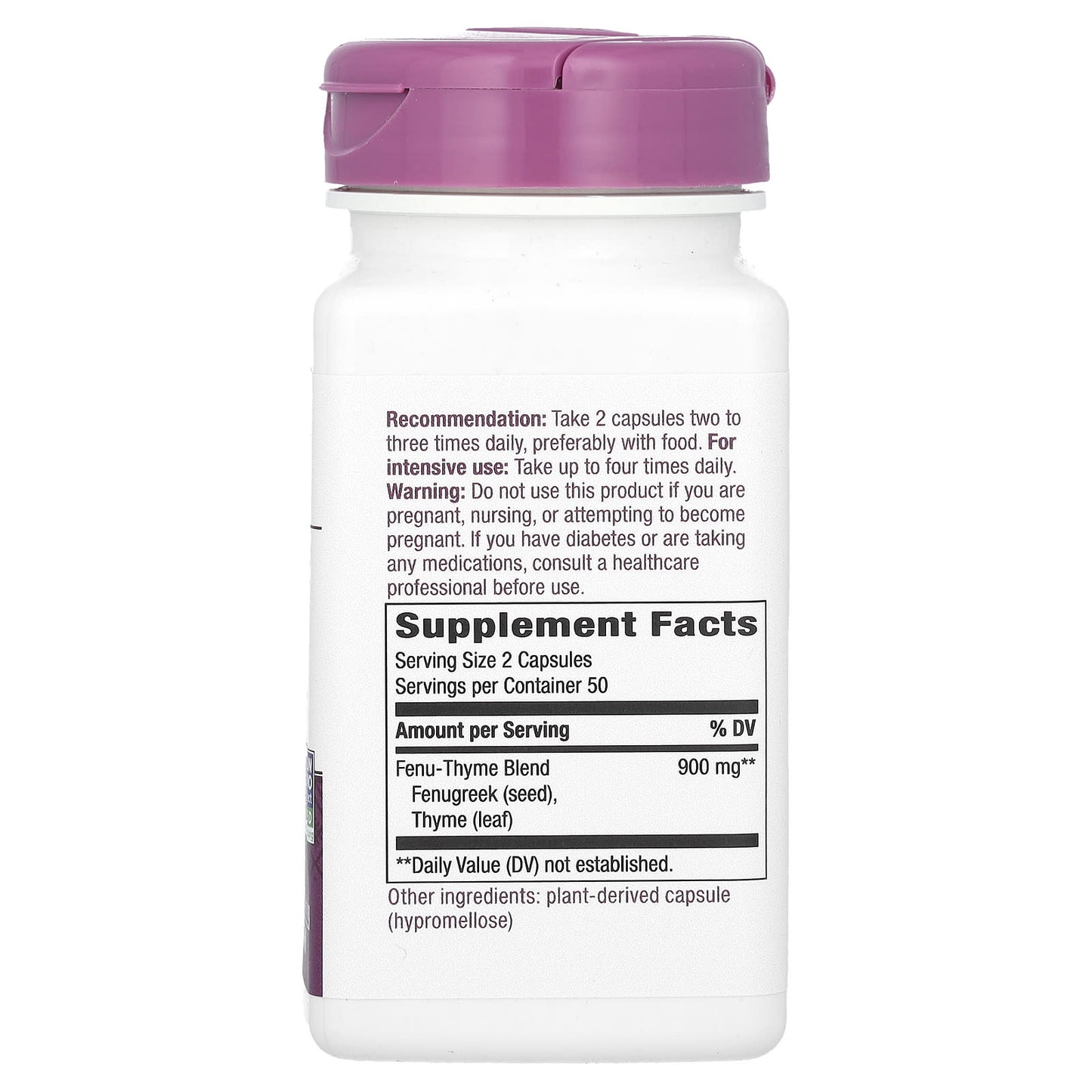 Nature's Way, Fenu-Thyme, 100 Vegan Capsules - Image 2