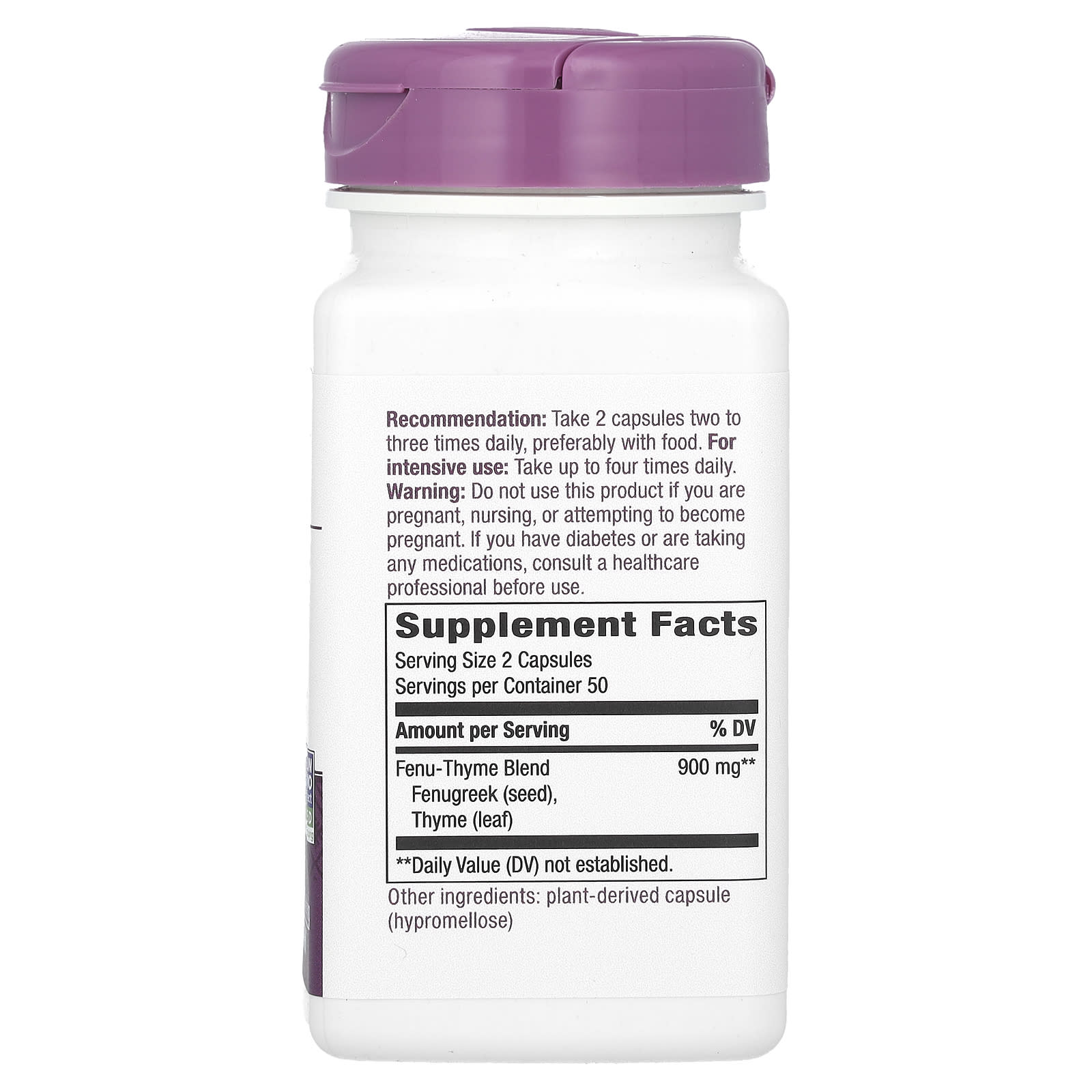 Nature's Way, Fenu-Thyme, 100 Vegan Capsules - Image 2