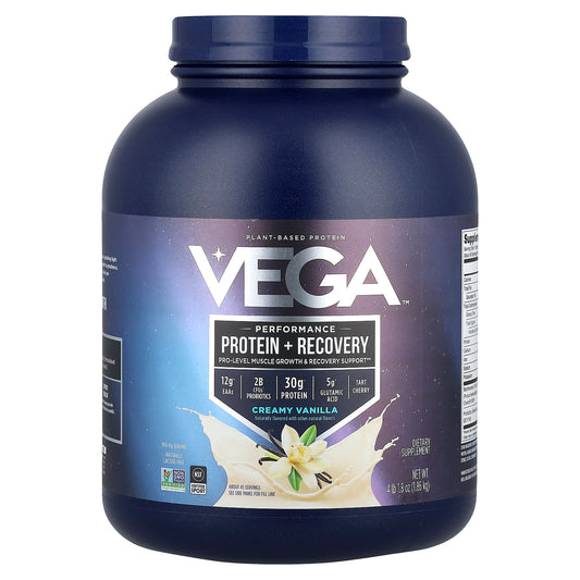 Vega, Plant-Based Protein, Performance Protein + Recovery, Creamy Vanilla, 4 lb 1.8 oz (1.86 kg) - Image 1
