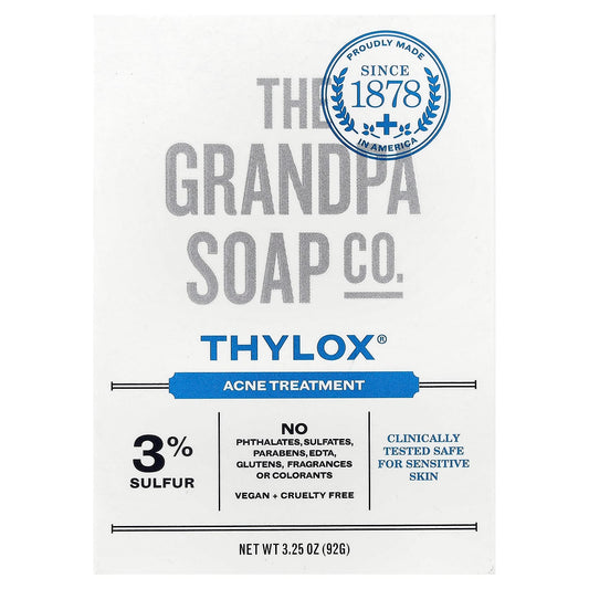 The Grandpa Soap Co., Face & Body Bar Soap, Thylox® Acne Treatment, 3.25 oz (92 g) - Image 1