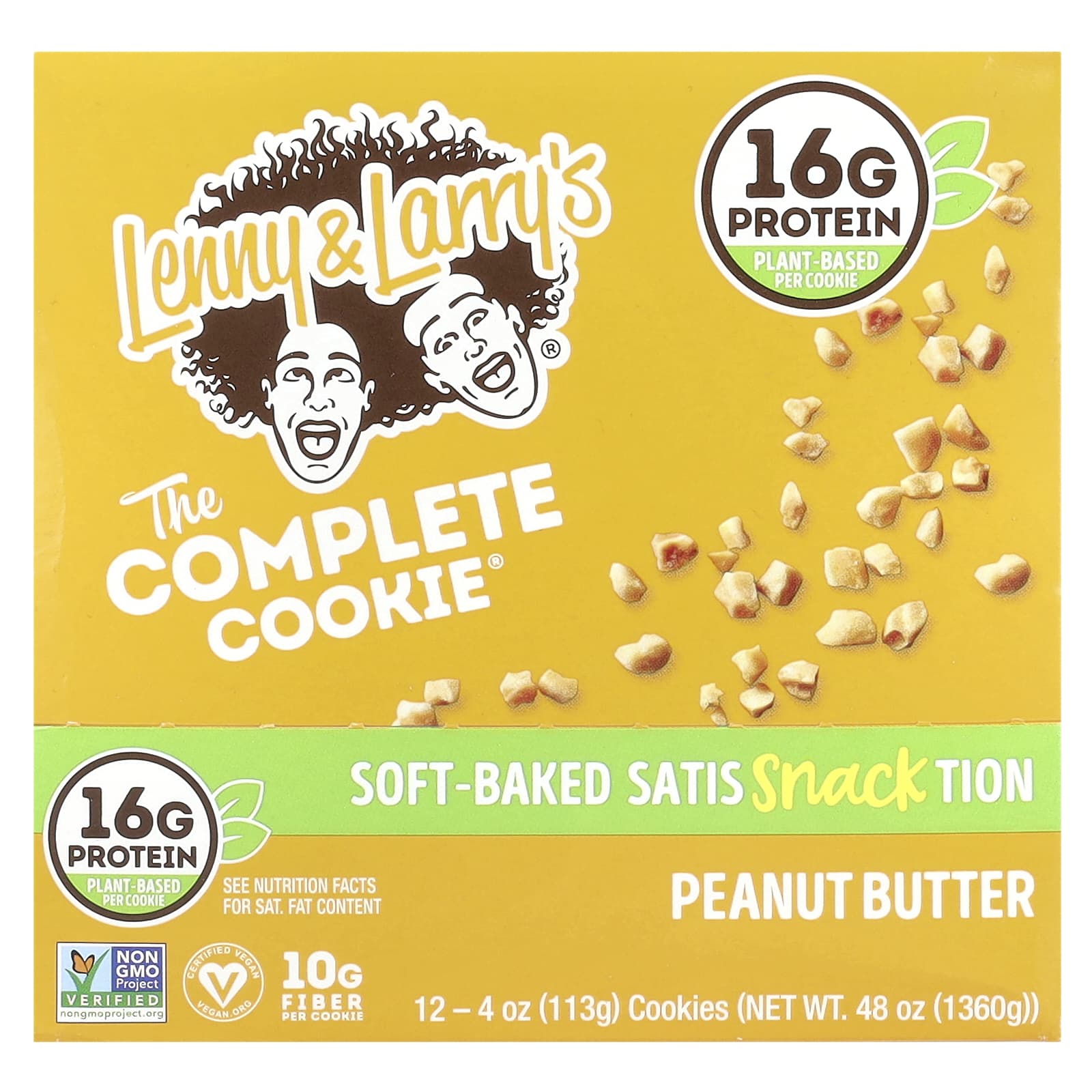 Lenny & Larry's, The Complete Cookie®, Peanut Butter, 12 Cookies, 4 oz (113 g) Each - Image 1