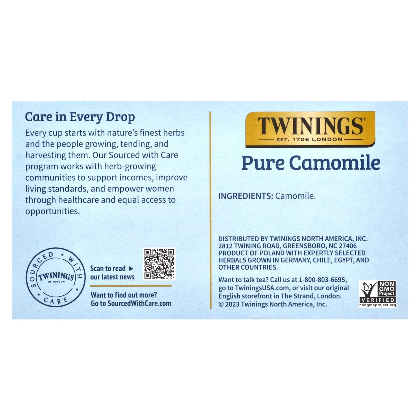 Twinings, Pure Herbal Tea, Pure Camomile, Caffeine Free, 50 Tea Bags, 2.65 oz (75 g) - Image 2