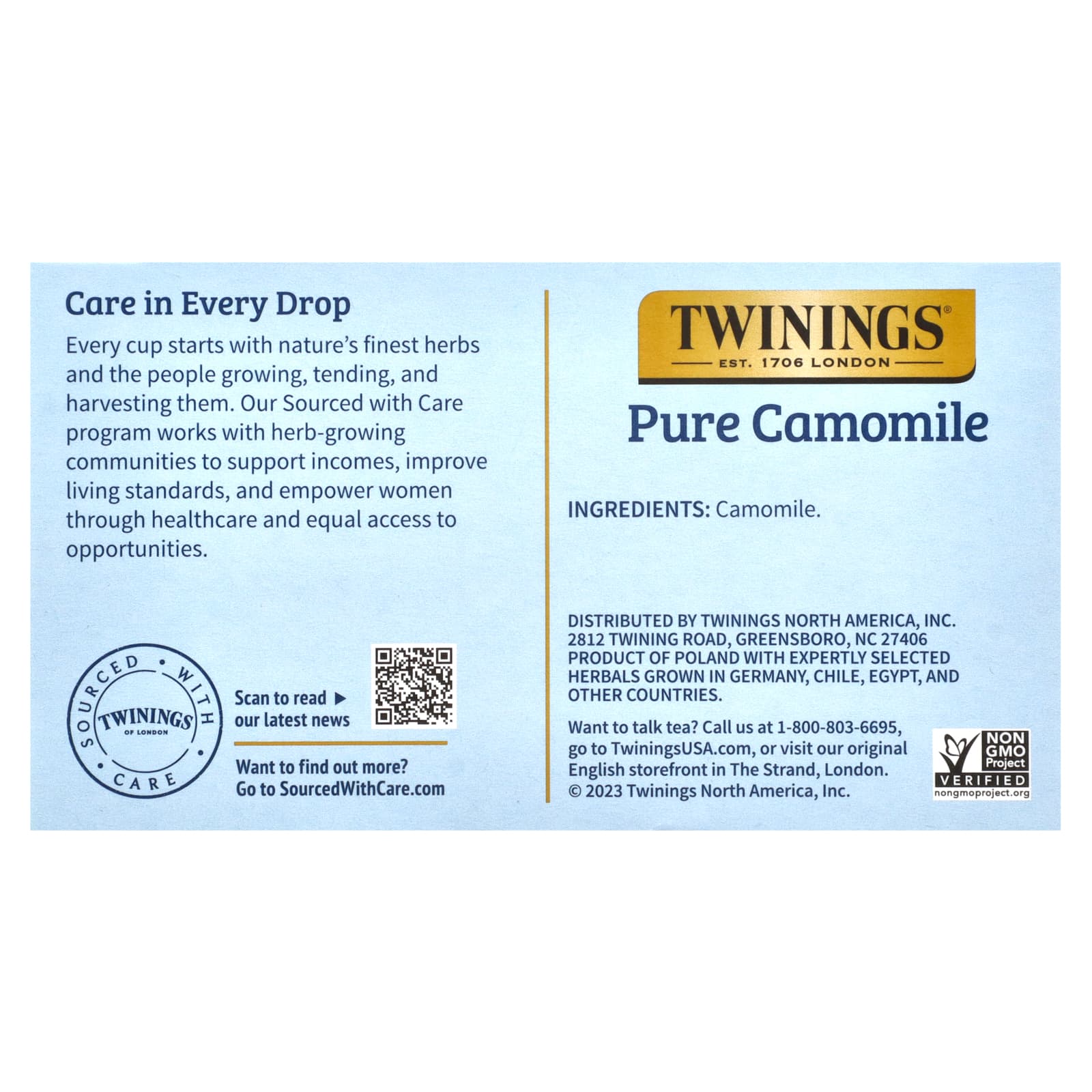 Twinings, Pure Herbal Tea, Pure Camomile, Caffeine Free, 50 Tea Bags, 2.65 oz (75 g) - Image 2