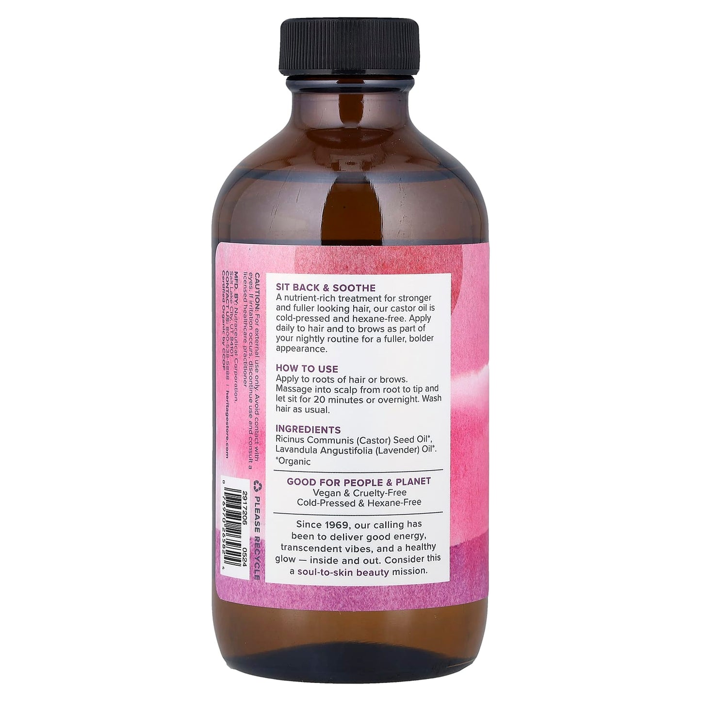 Castor Oil for Hair & Skin with Lavender - 8 fl oz - USDA Organic - Image 2
