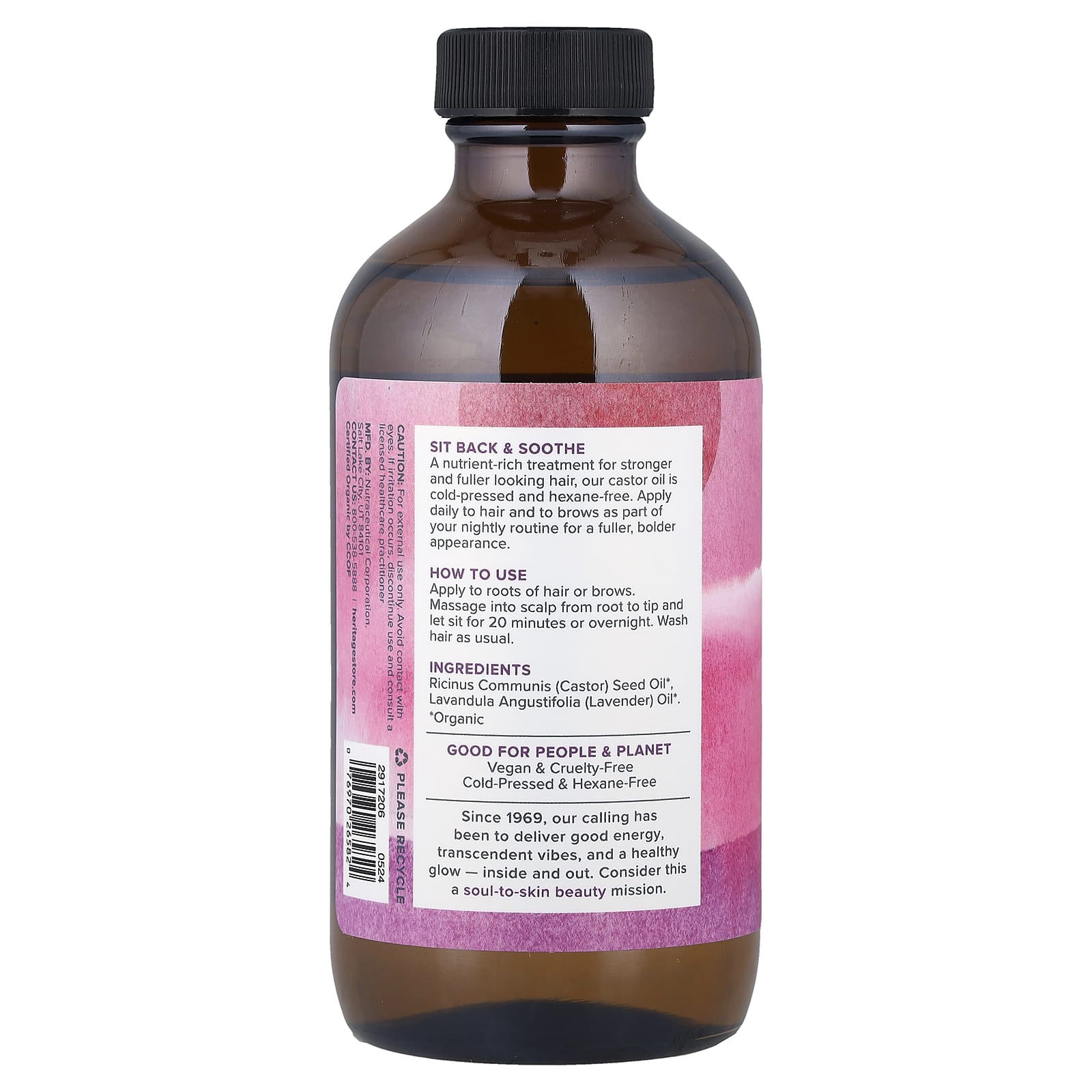 Castor Oil for Hair & Skin with Lavender - 8 fl oz - USDA Organic - Image 2
