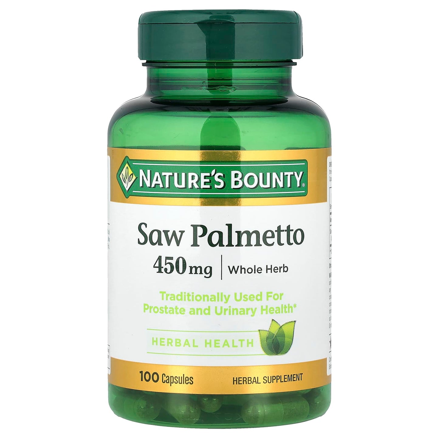 Nature's Bounty, Saw Palmetto, 450 mg, 100 Capsules - Image 1