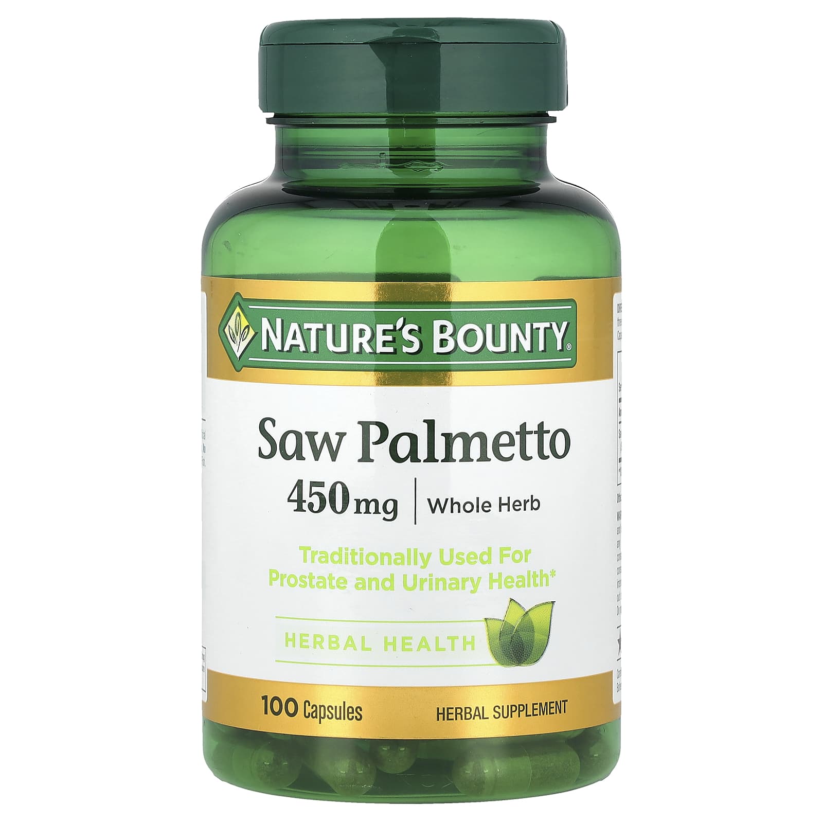 Nature's Bounty, Saw Palmetto, 450 mg, 100 Capsules - Image 1