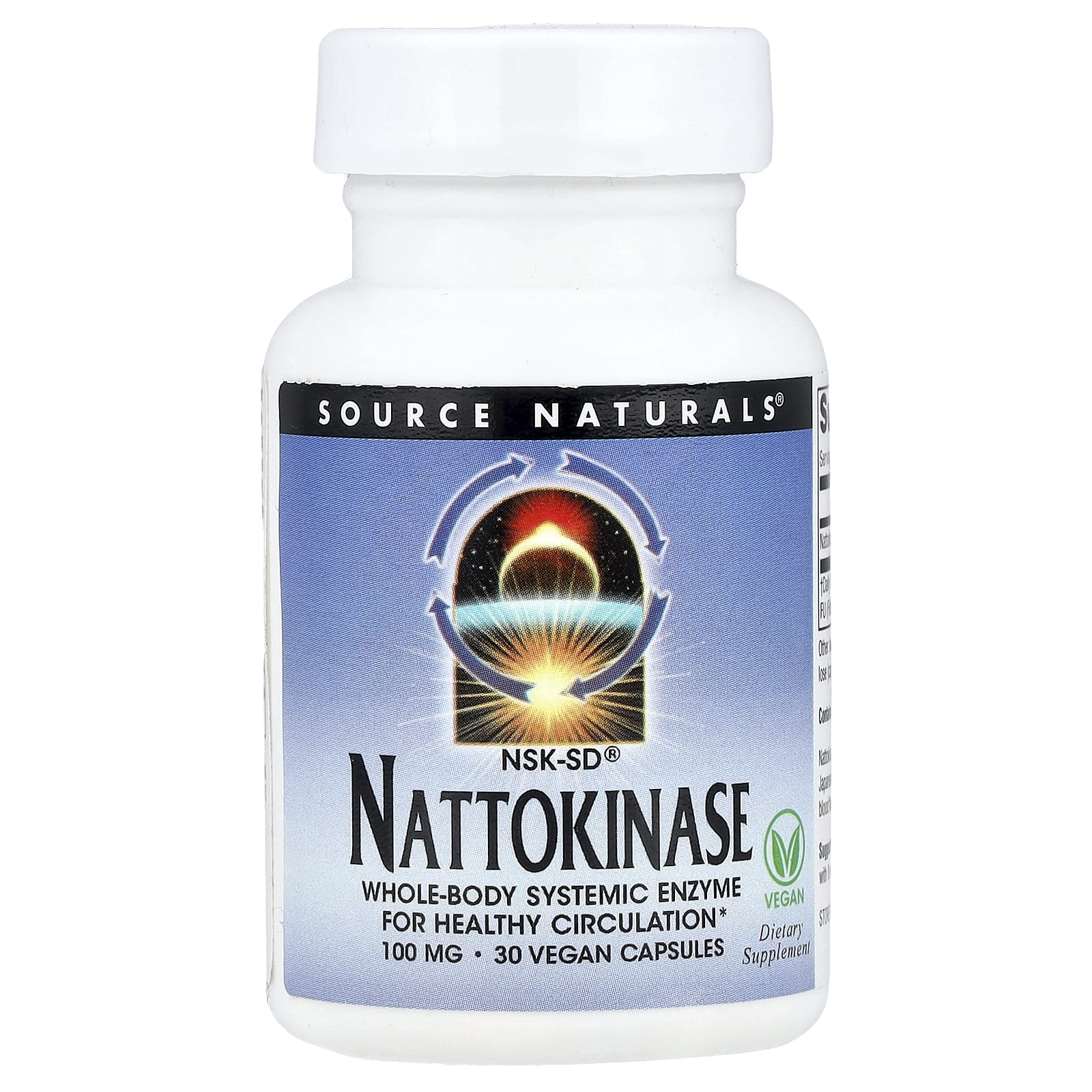 Source Naturals, NSK-SD® Nattokinase, 100 mg, 30 Vegan Capsules - Image 1
