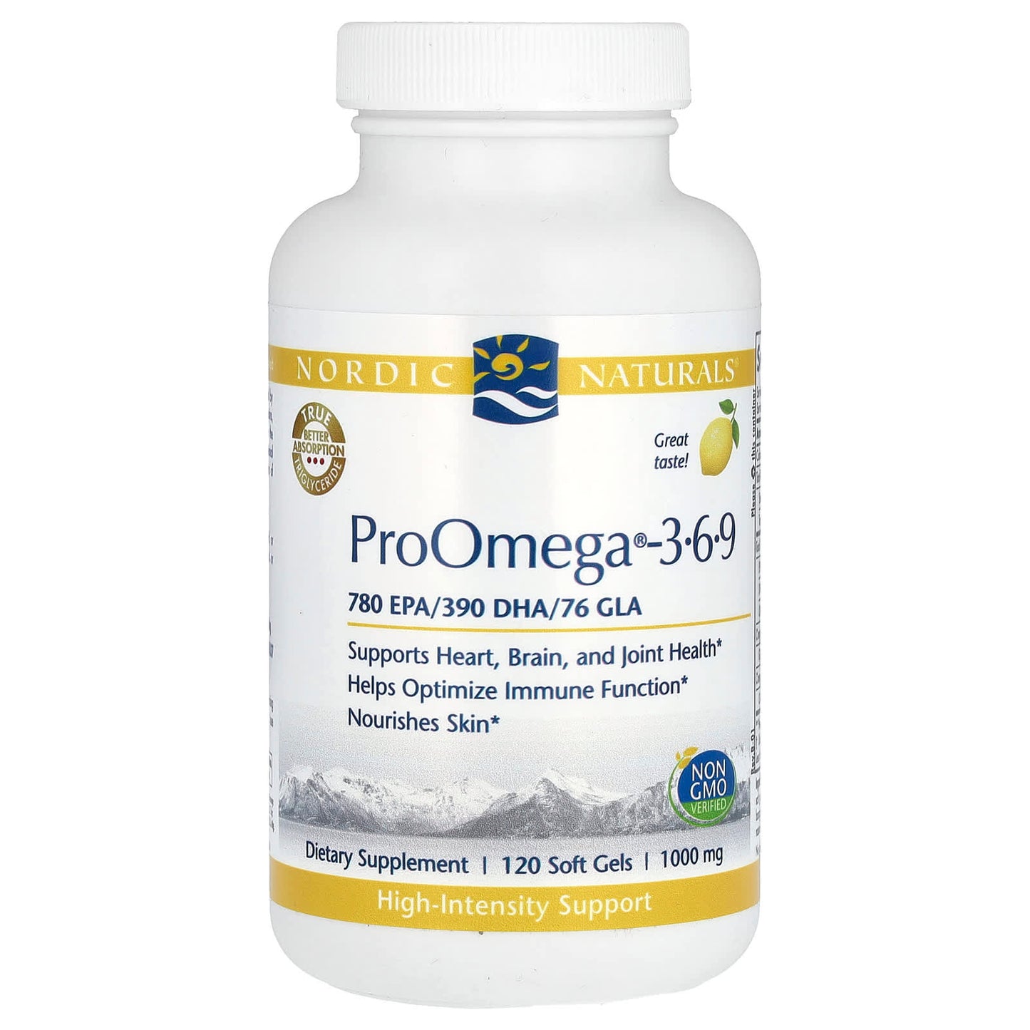 Nordic Naturals, ProOmega 3-6-9, Lemon, 120 Soft Gels - Image 1