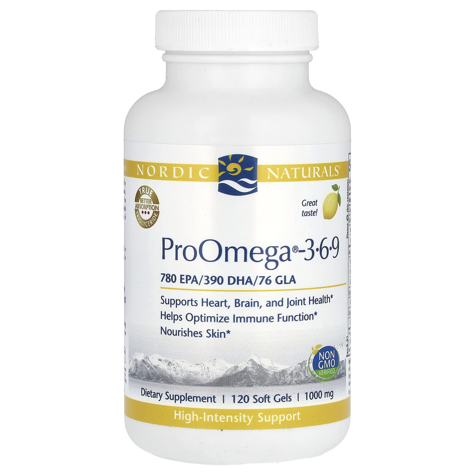 Nordic Naturals, ProOmega 3-6-9, Lemon, 120 Soft Gels - Image 1