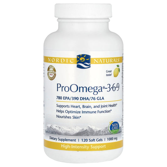 Nordic Naturals, ProOmega 3-6-9, Lemon, 120 Soft Gels - Image 1