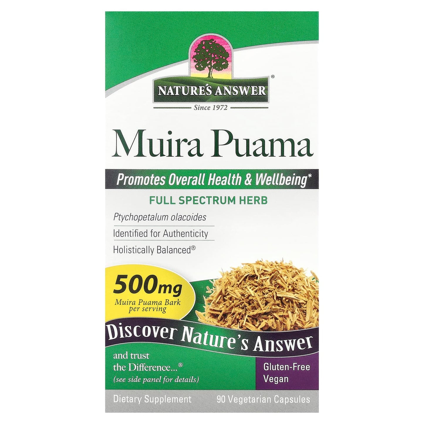 Nature's Answer, Muira Puama, 90 Vegetarian Capsules (250 mg per Capsule) - Image 1