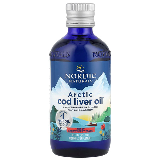 Nordic Naturals, Arctic Cod Liver Oil™, Strawberry, 8 fl oz (237 ml) - Image 1