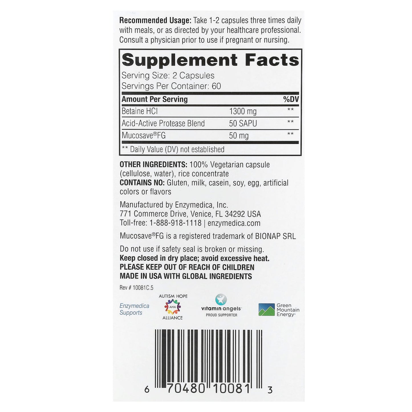 Betaine HCl Supplement by Enzymedica for Digestive Relief - Image 2