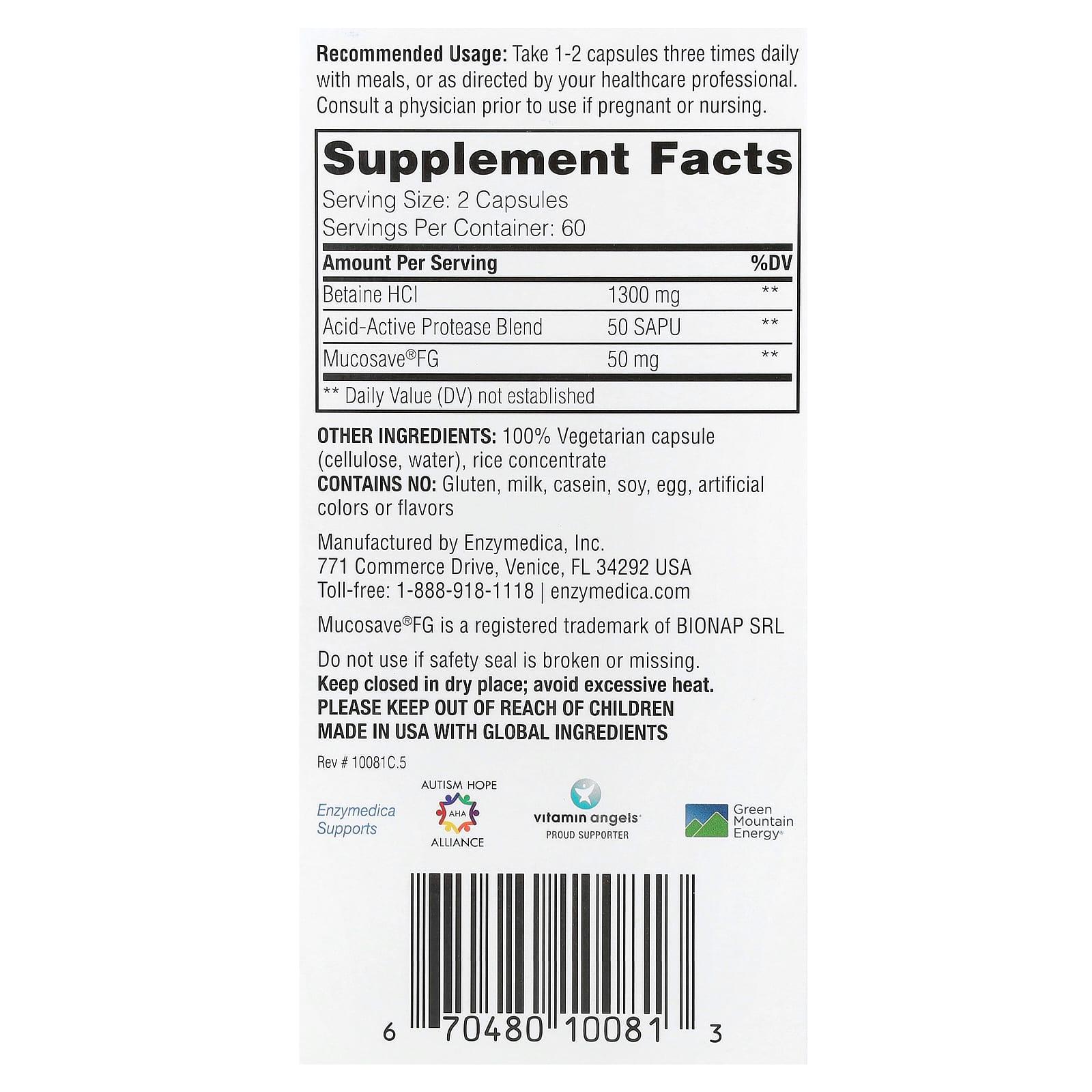 Betaine HCl Supplement by Enzymedica for Digestive Relief - Image 2