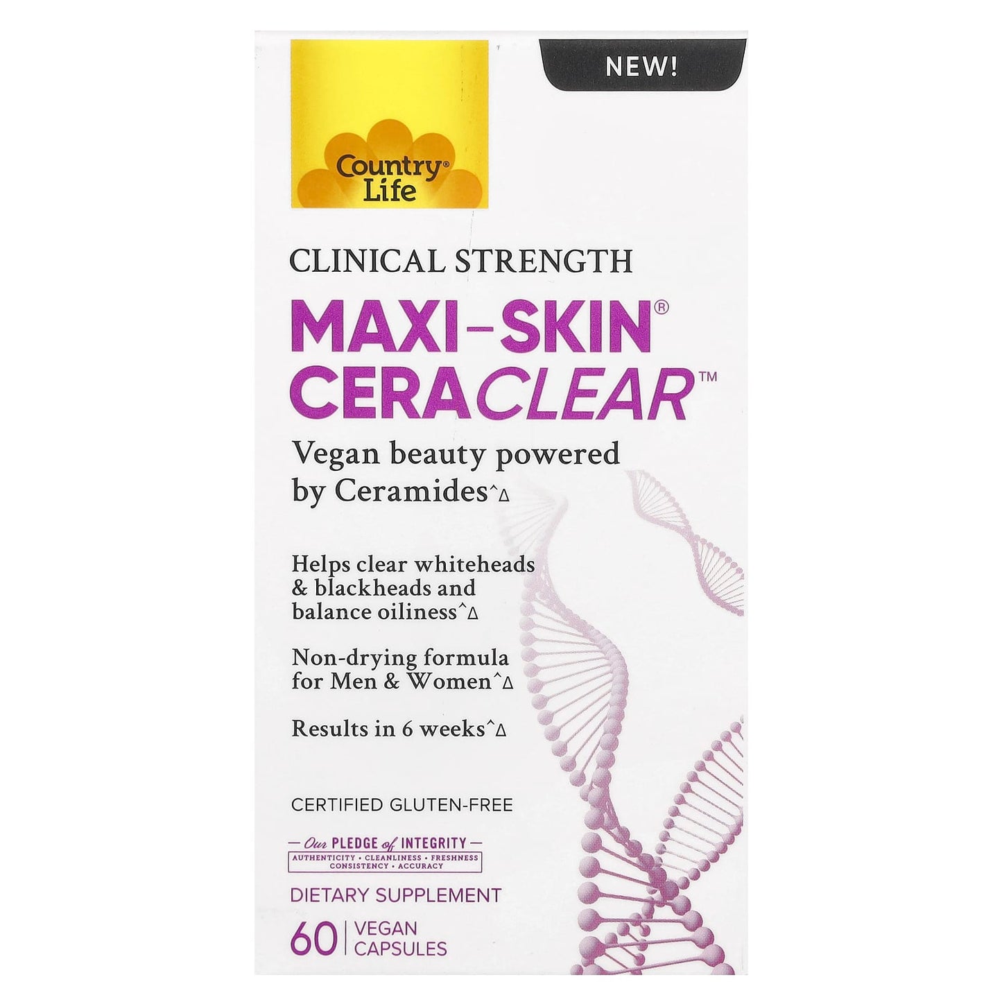 Maxi-Skin <sup>&reg;</sup> Cera Clear <sup>&trade;</sup>, 60 Vegan Capsules for Glowing Skin - Image 1