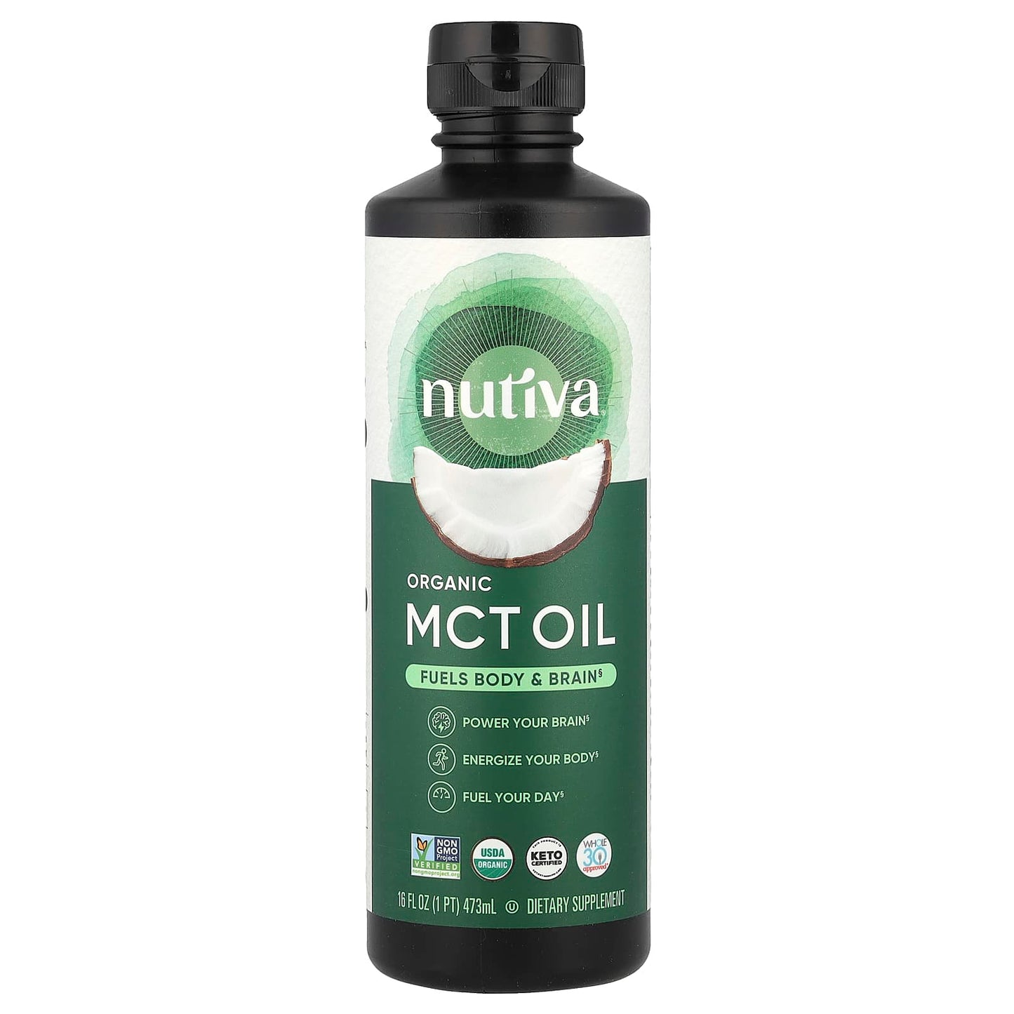 Nutiva, Organic MCT Oil, 16 fl oz (473 ml) - Image 1