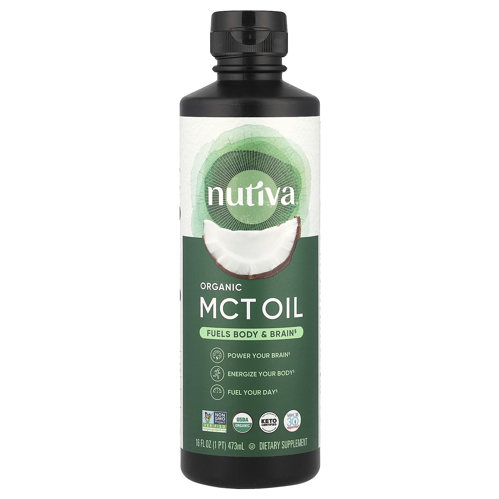 Nutiva, Organic MCT Oil, 16 fl oz (473 ml) - Image 1