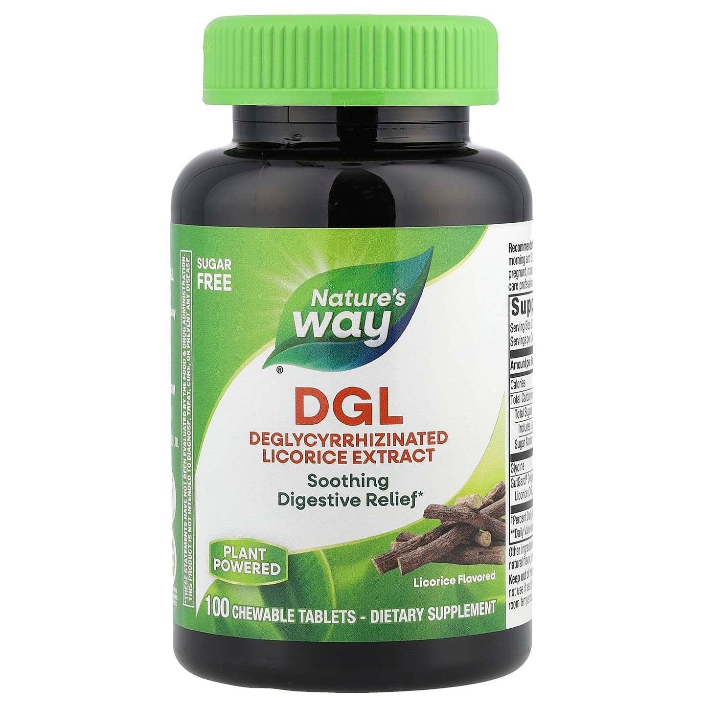 Nature's Way, DGL, Deglycyrrhizinated Licorice Extract, 100 Chewable Tablets - Image 1