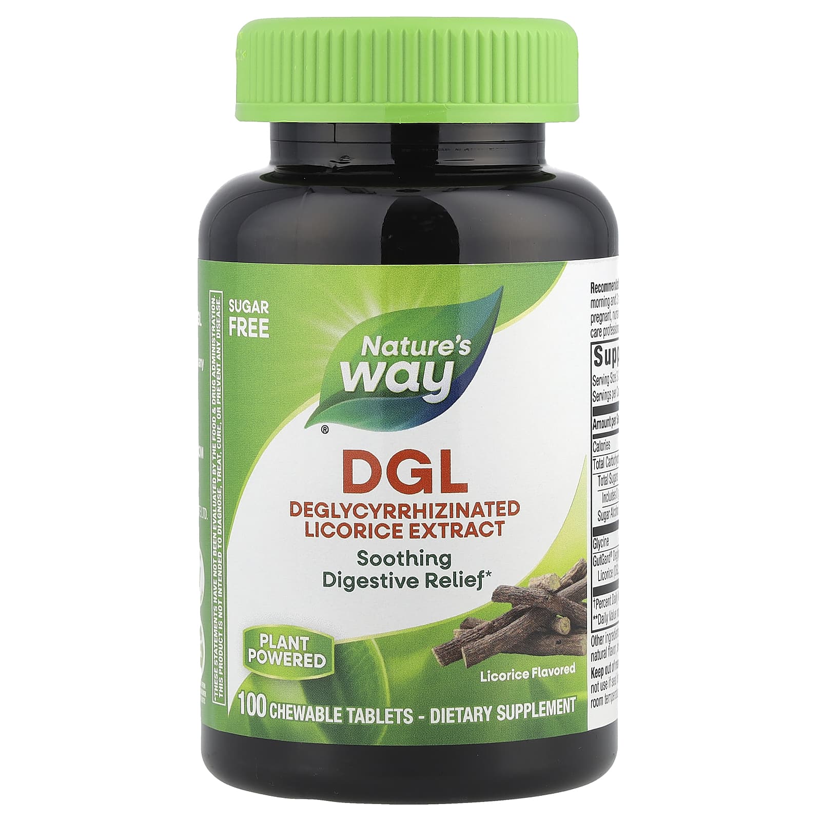 Nature's Way, DGL, Deglycyrrhizinated Licorice Extract, 100 Chewable Tablets - Image 1