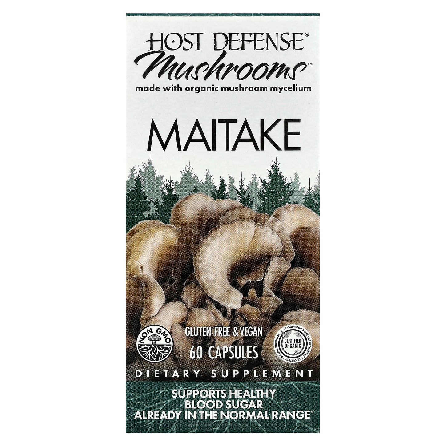 Host Defense Organic Maitake Mushroom Capsules for Immune Support - Image 1