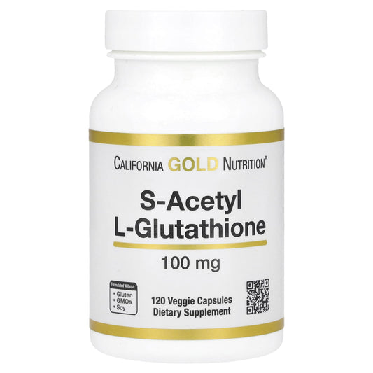 California Gold S-Acetyl L-Glutathione 100mg 120 Capsules for Detox & Antioxidant Support - Image 1
