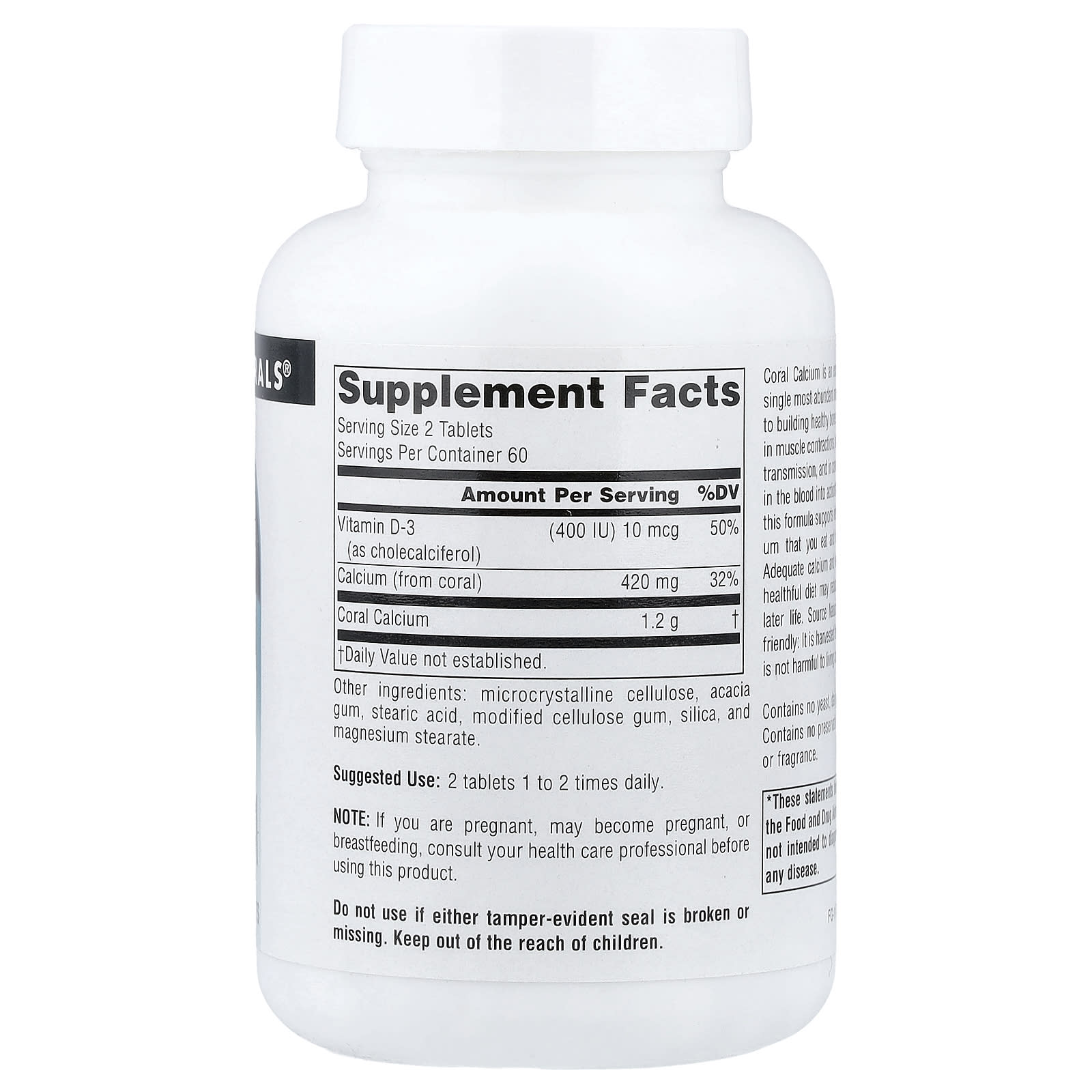 Source Naturals, Coral Calcium, 120 Tablets - Image 2