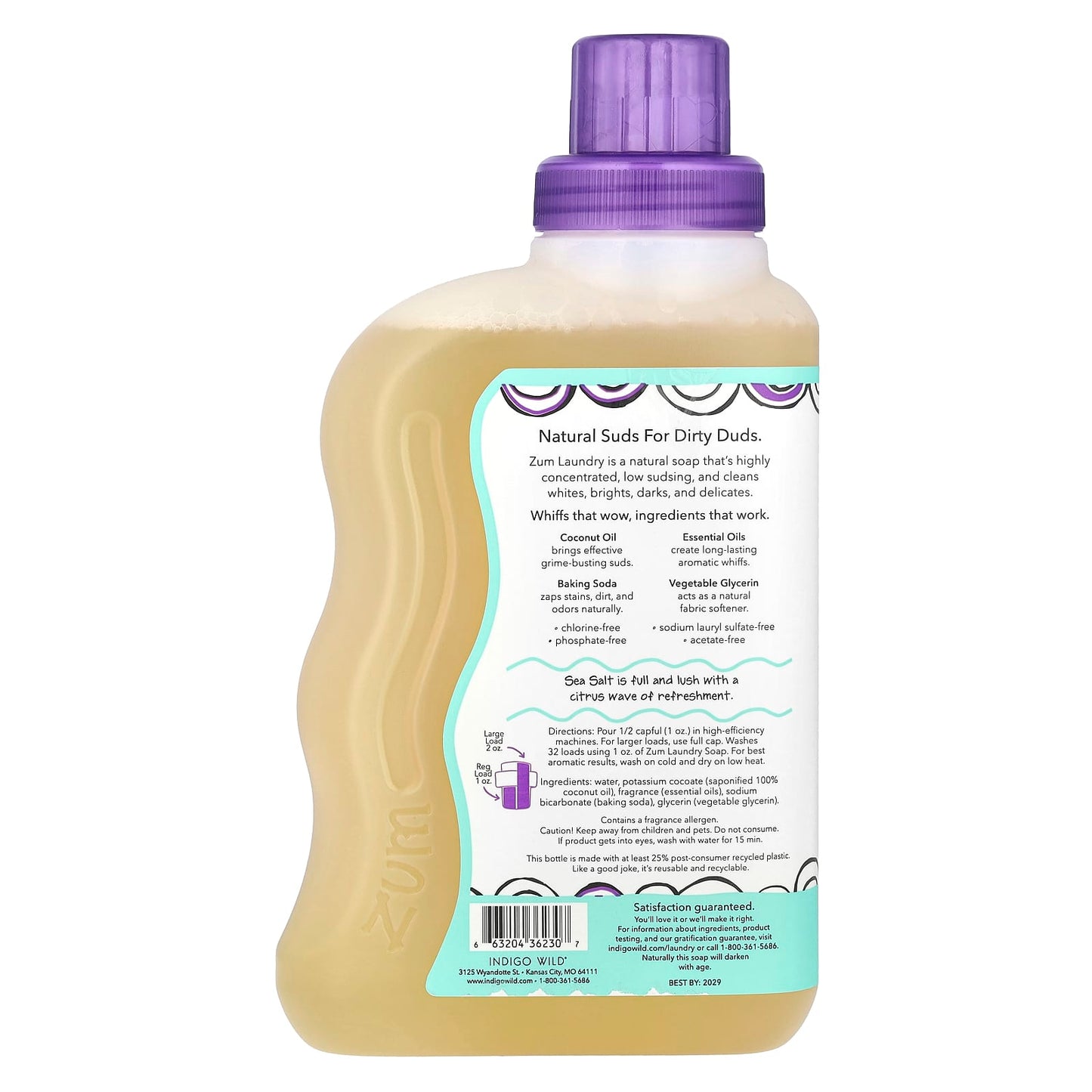 ZUM, Laundry Soap, Sea Salt, 32 fl oz (0.94 l) - Image 2
