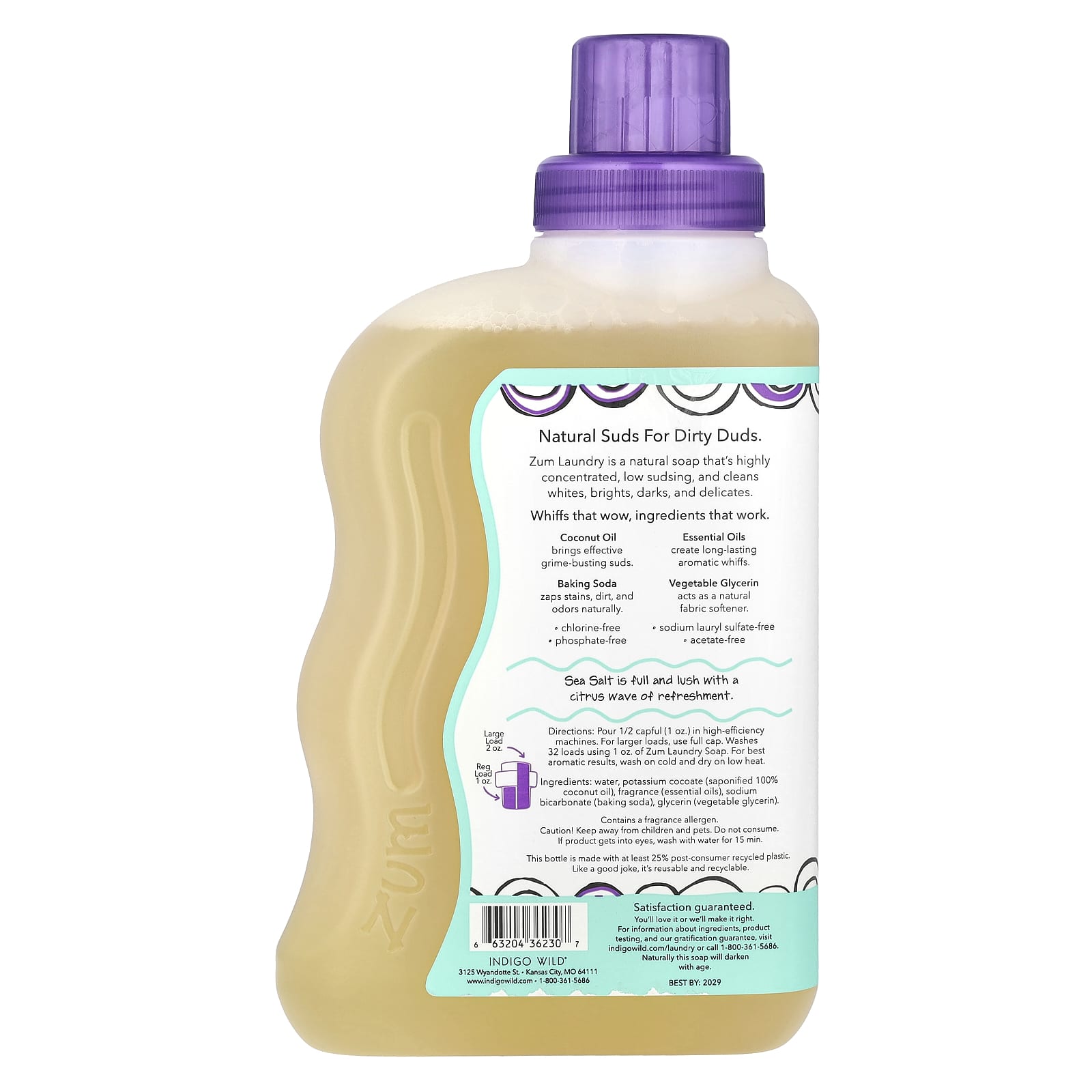 ZUM, Laundry Soap, Sea Salt, 32 fl oz (0.94 l) - Image 2
