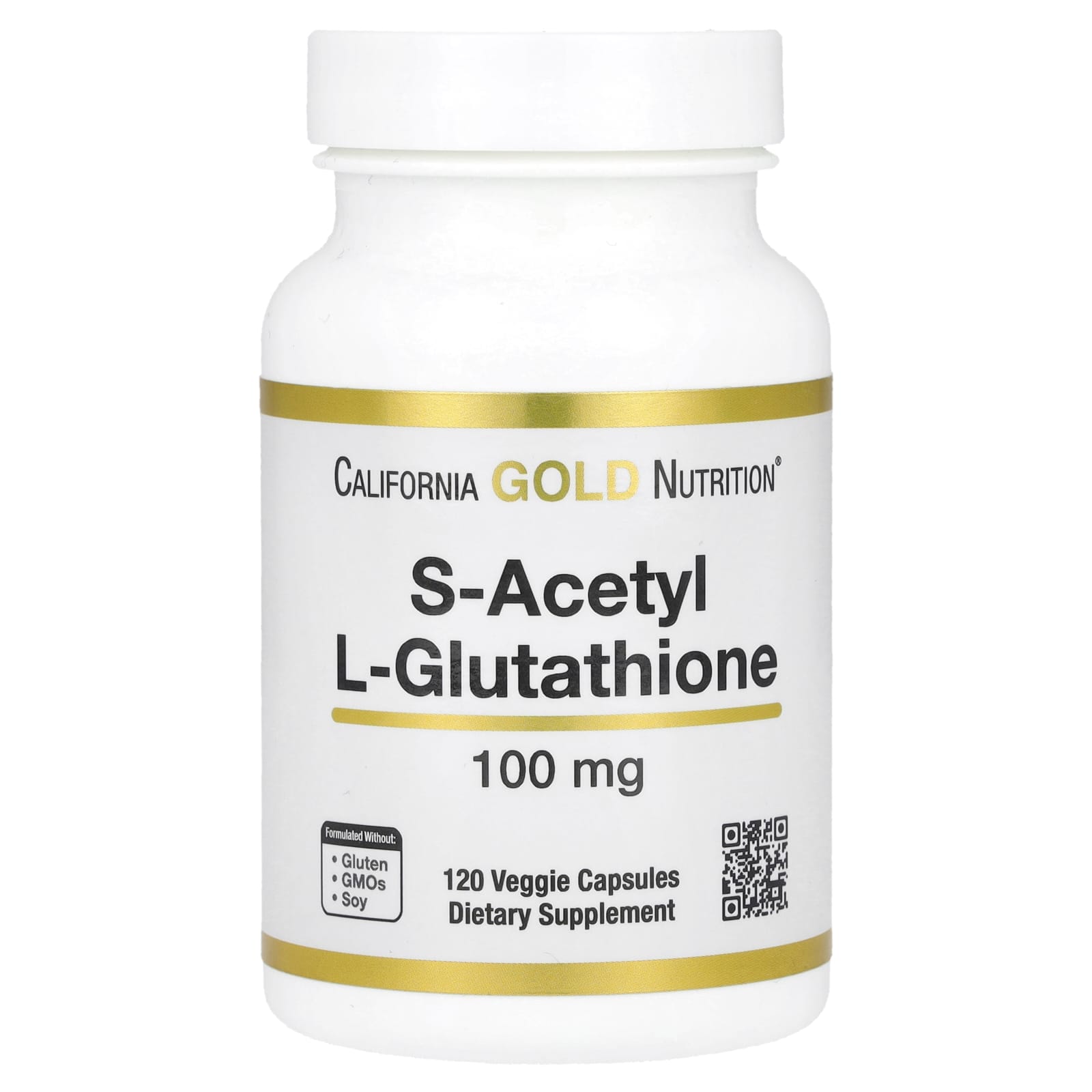 California Gold S-Acetyl L-Glutathione 100mg 120 Capsules for Detox & Antioxidant Support - Image 1